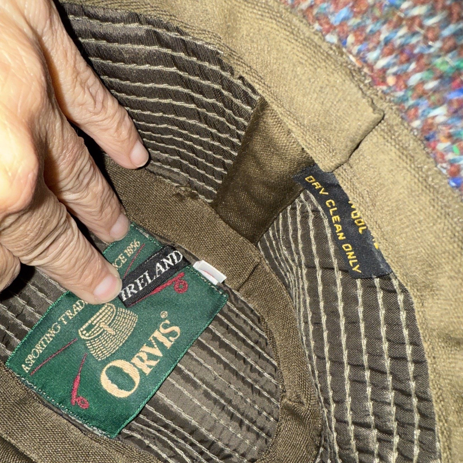 Orvis VINTAGE ORVIS Ireland Wool Fedora Men tweed patchwork Sz Sm Size 30 - 7 Thumbnail