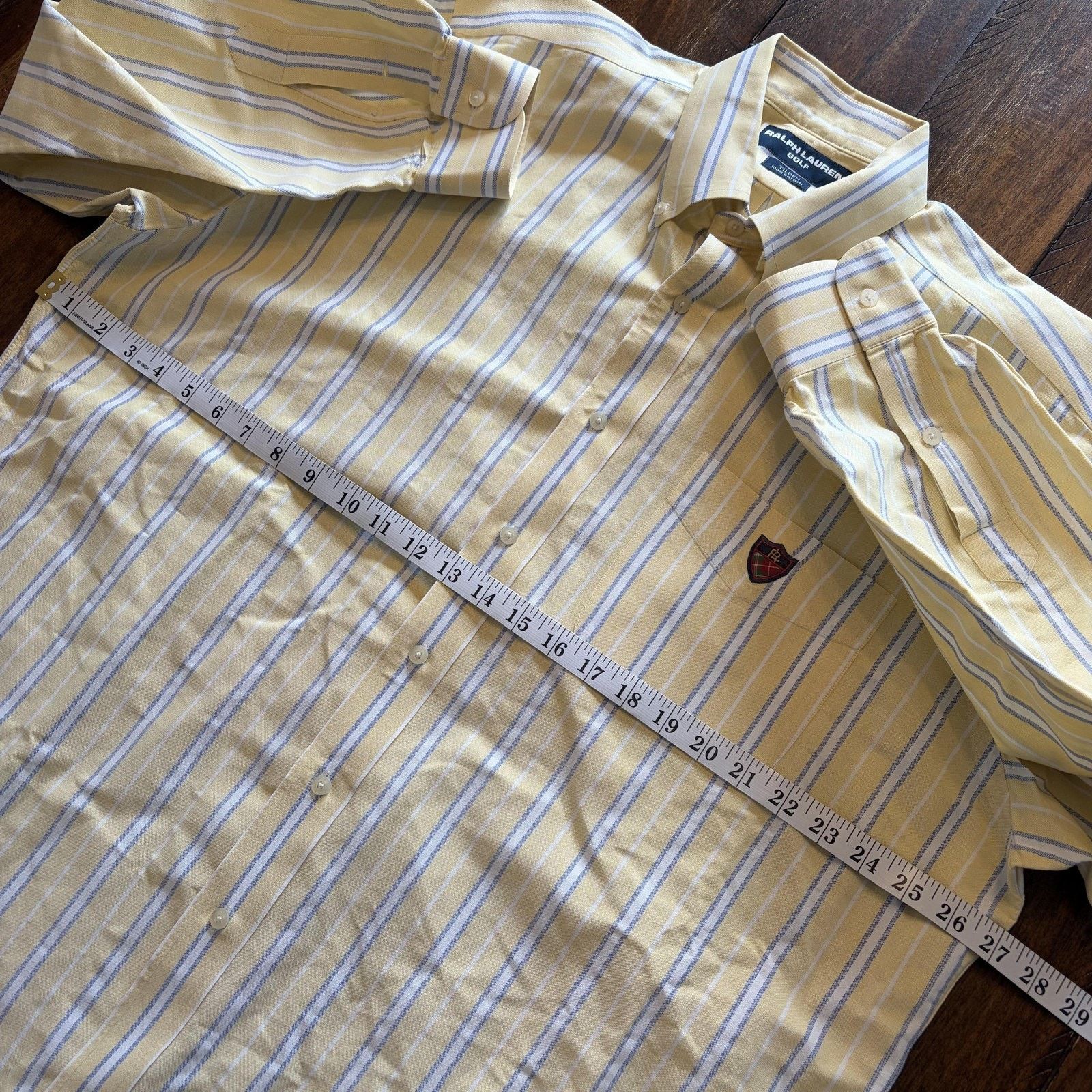 Ralph Lauren Ralph Lauren Golf Shirt Mens L Yellow Stripe Tilden Button Size US L / EU 52-54 / 3 - 10 Thumbnail