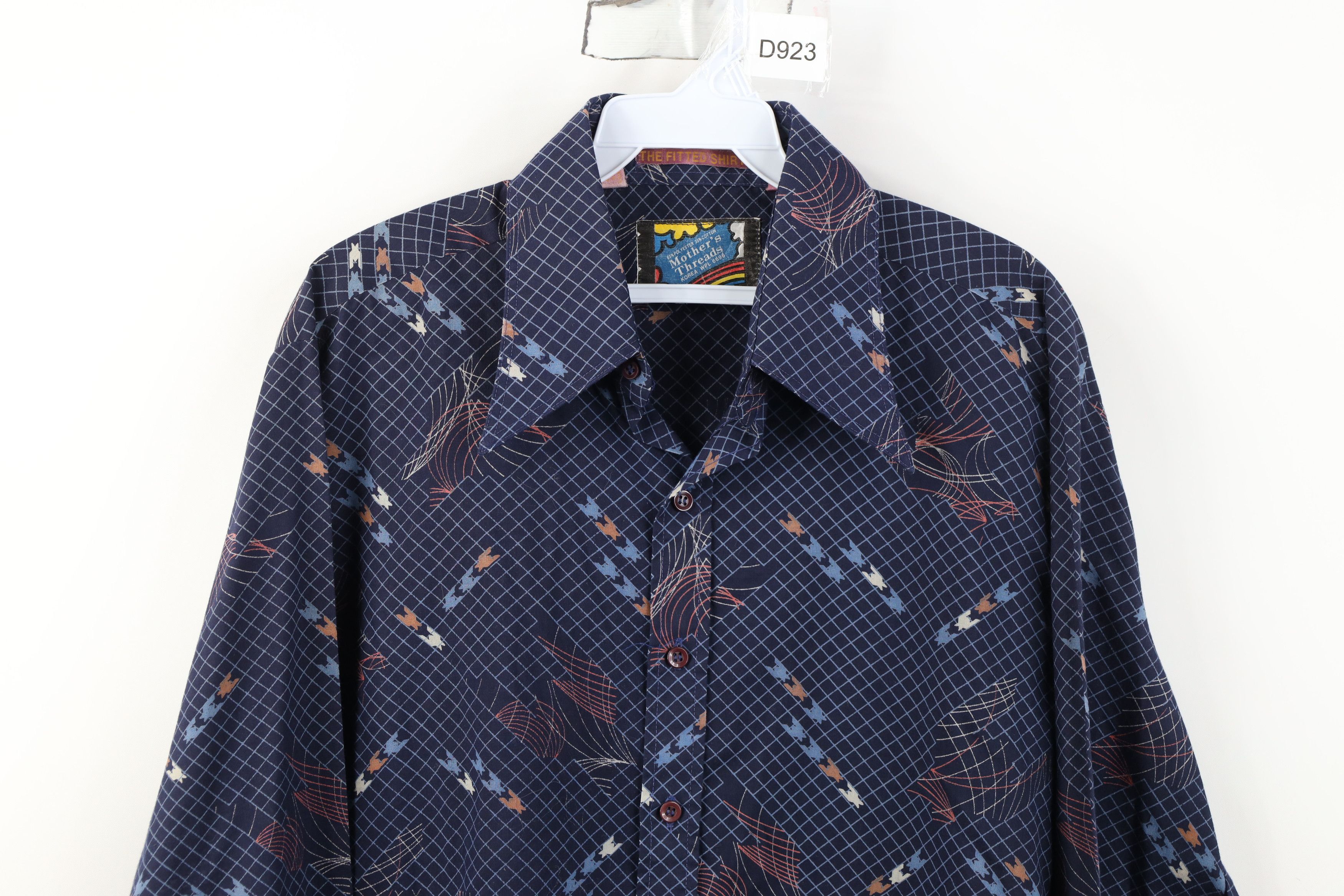Vintage Vintage 70s Streetwear Abstract Art Dagger Collar Shirt Size US L / EU 52-54 / 3 - 2 Thumbnail