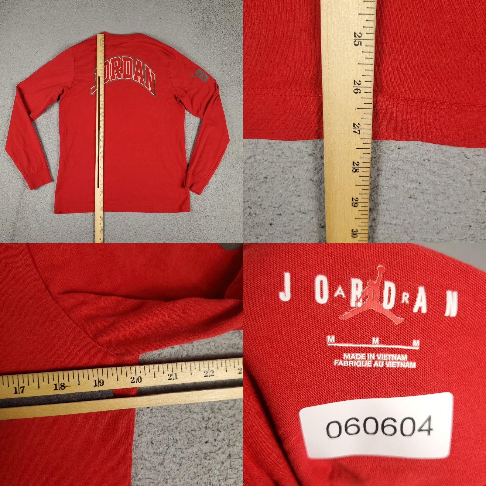 Jordan Brand Jordan T Shirt Mens Size Medium Red Jumpman Casual Long Sleeve Size US M / EU 48-50 / 2 - 8 Thumbnail