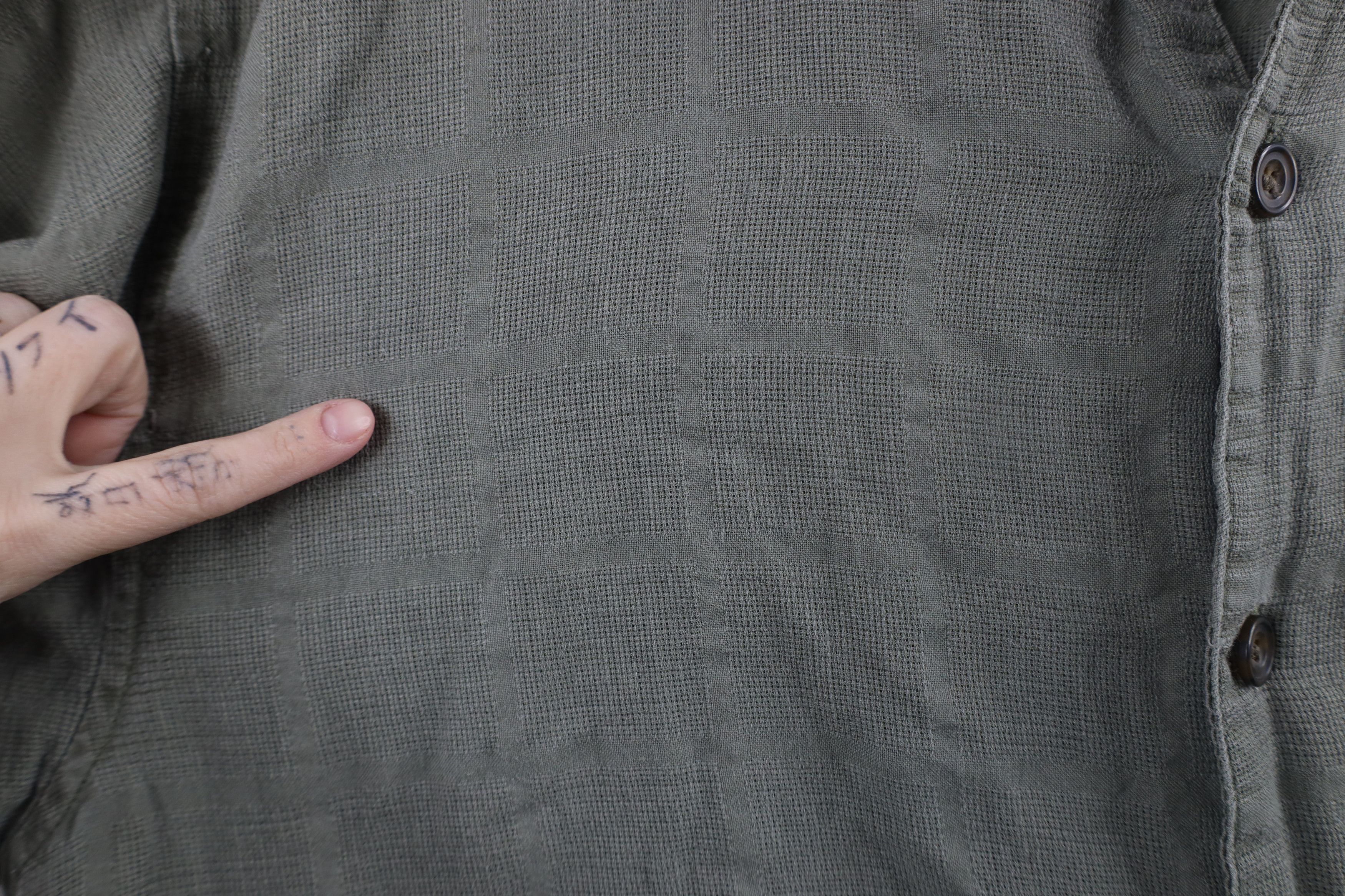 Vintage Vintage 90s Streetwear Weave Collared Button Shirt Green Size US XL / EU 56 / 4 - 5 Thumbnail
