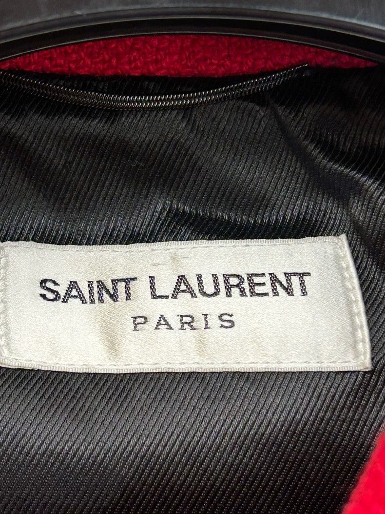 Saint Laurent Paris Saint Laurent Paris 16 FW Red Knit Stripe Teddy jacket Size US M / EU 48-50 / 2 - 2 Thumbnail