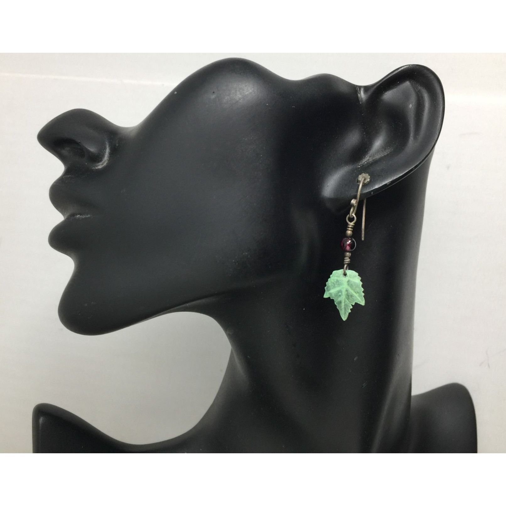 Other Women's Dangle Silver and Green Leaf Earrings Size ONE SIZE - 1 Thumbnail