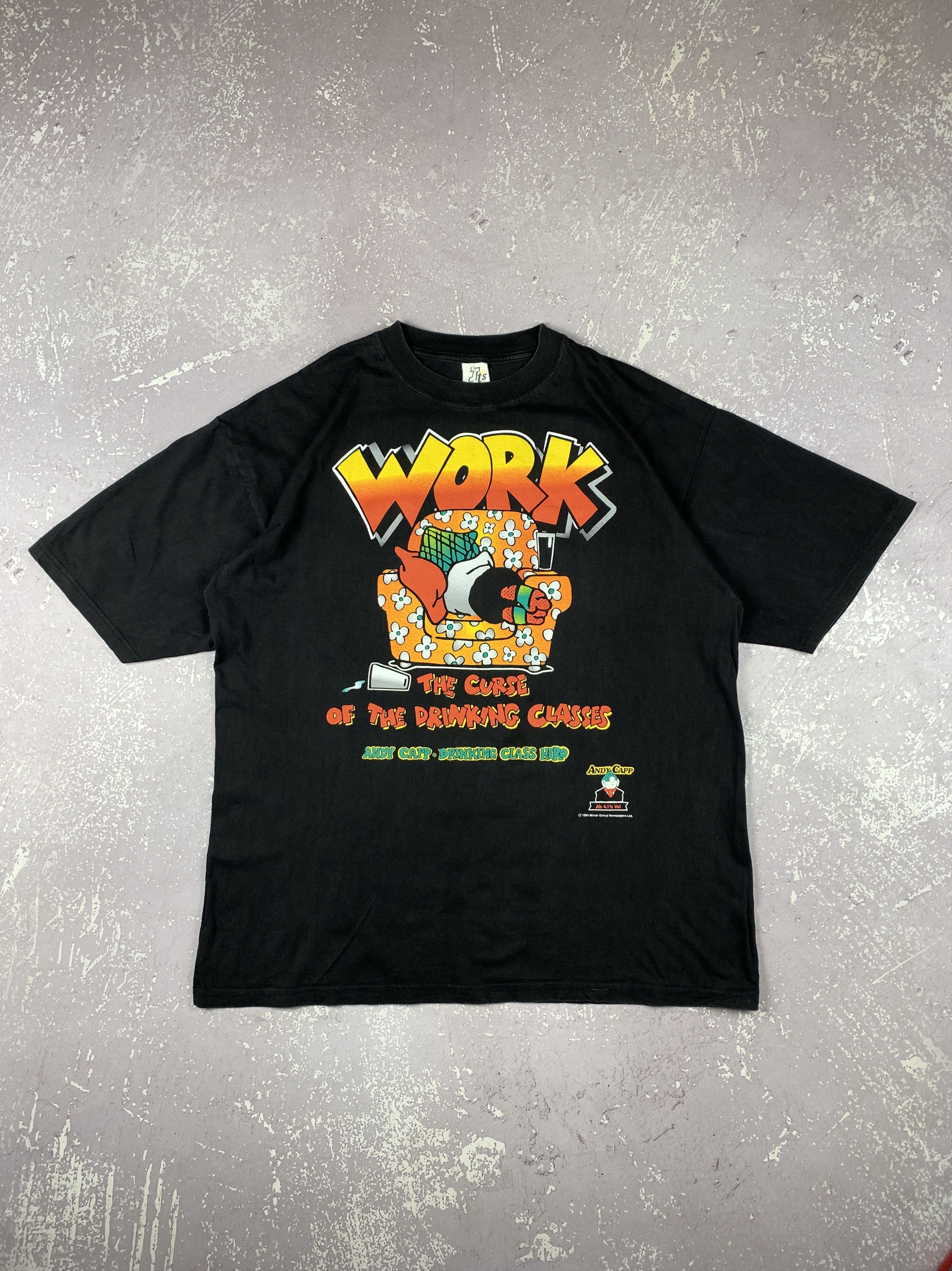 Vintage 1994 Vintage Andy Capp Drinking Class Hero Alcohol T Shirt Size US XL / EU 56 / 4 - 1 Thumbnail