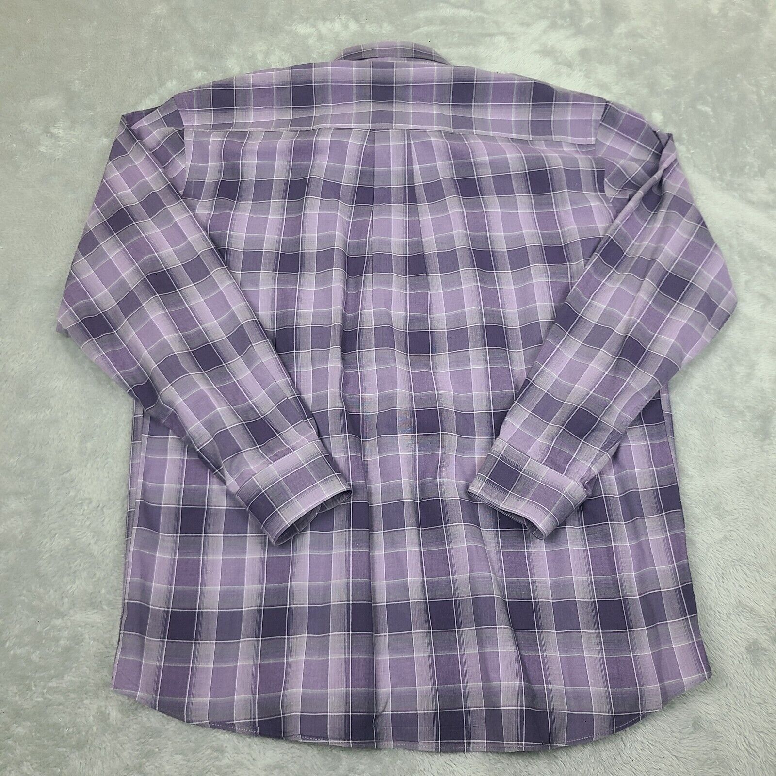 Alan Flusser Alan Flusser Mens Medium Purple Plaid Long Sleeve Button Up Size US M / EU 48-50 / 2 - 6 Thumbnail