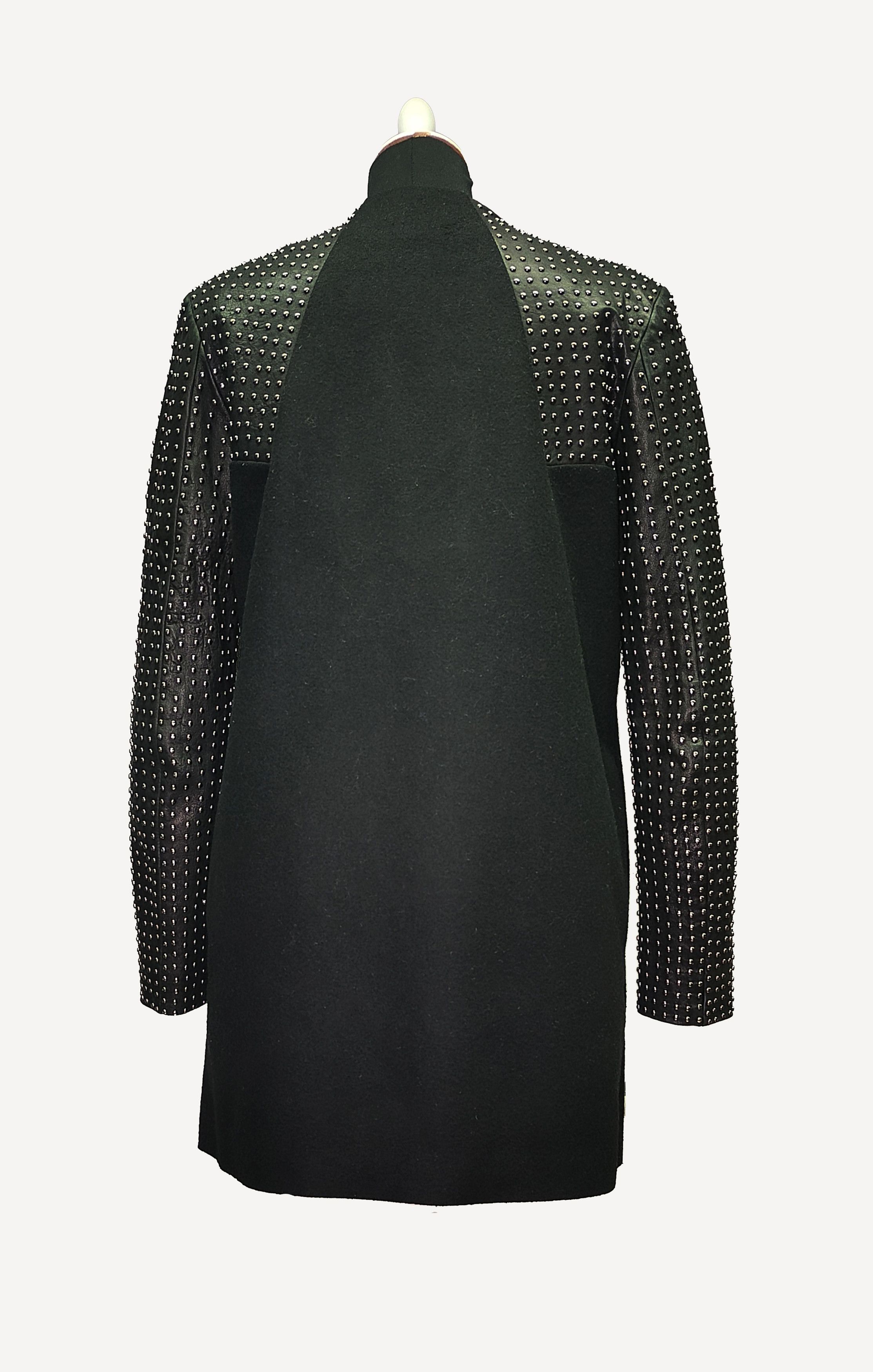 Pierre Balmain Pierre Balmain _ taly _ Studded Leather _ Wool & Cashmere Size M / US 6-8 / IT 42-44 - 2 Thumbnail
