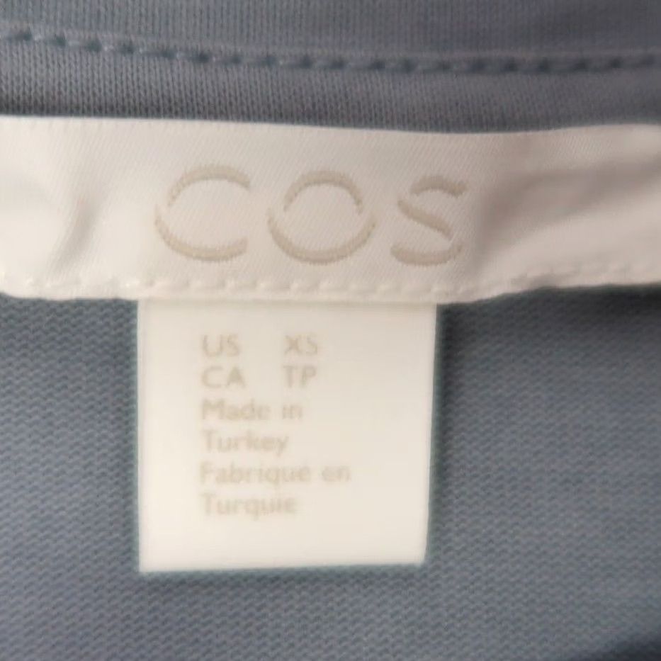 Cos Cos Slate Grey Cotton Long Sleeve Mockneck Fitted Stretchy Tee XS Size XS / US 0-2 / IT 36-38 - 4 Thumbnail