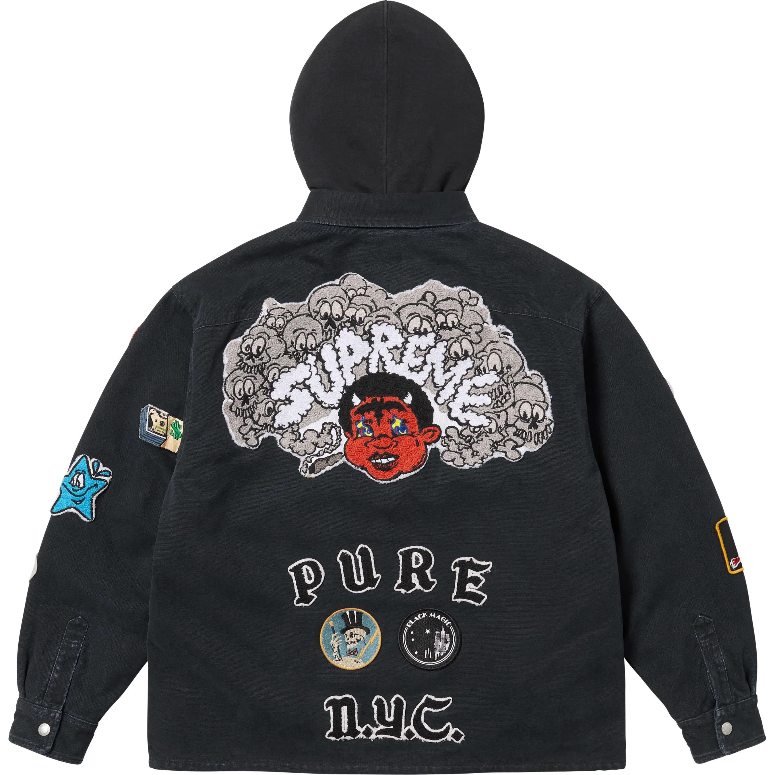 Supreme Supreme Patches Hooded Zip Up Shirt Size US L / EU 52-54 / 3 - 4 Thumbnail