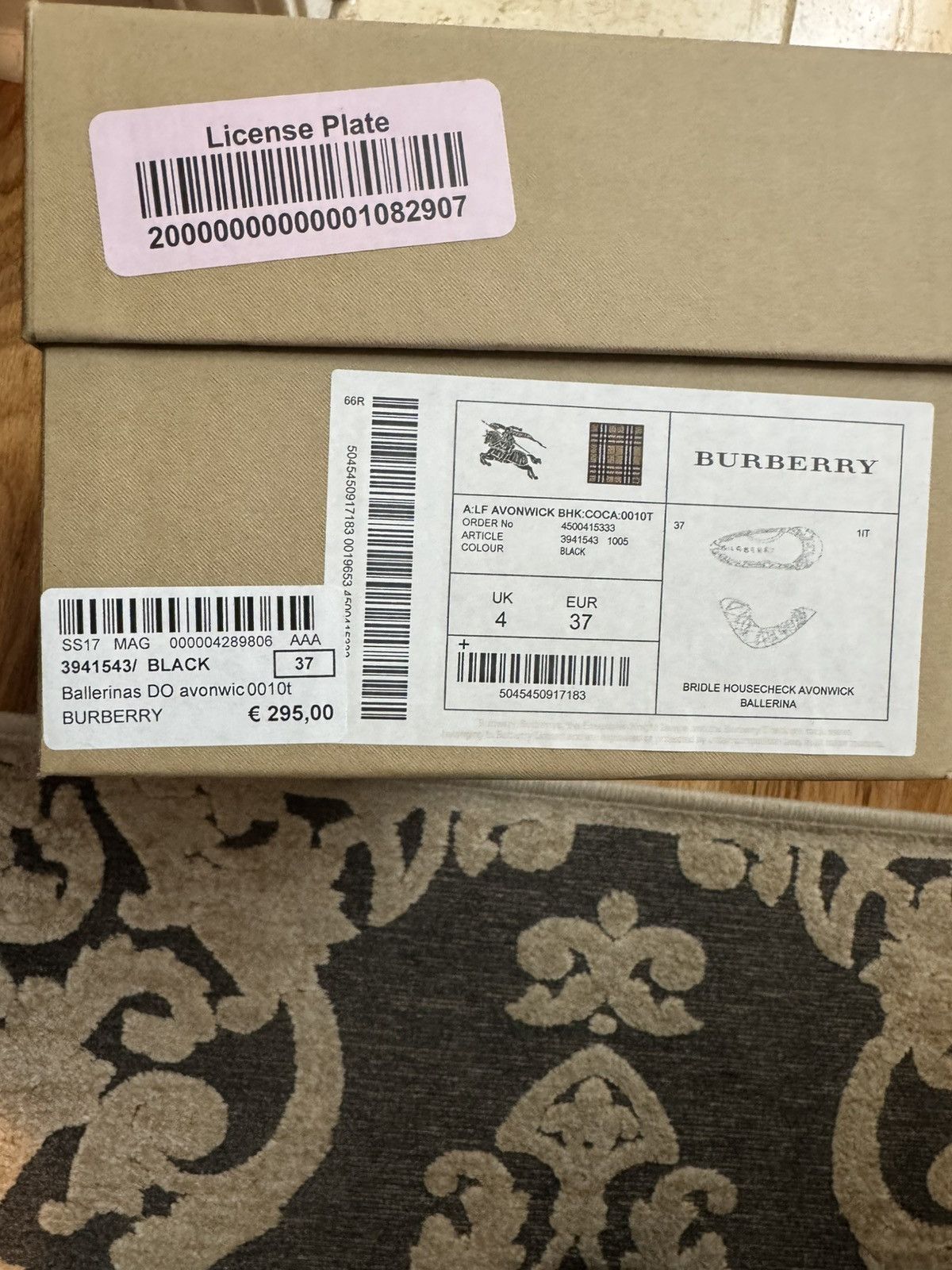 Burberry × Designer Burberry Bridle Housecheck Avonwick Ballerinas Black Size US 6.5 / IT 36.5 - 5 Thumbnail