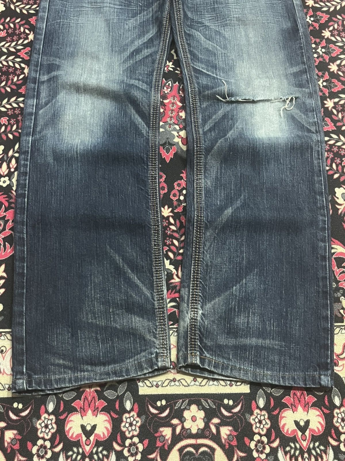 Edwin Edwin XVS Dark Faded Blue Washed Distressed Bush Pants Jeans Size US 30 / EU 46 - 11 Thumbnail
