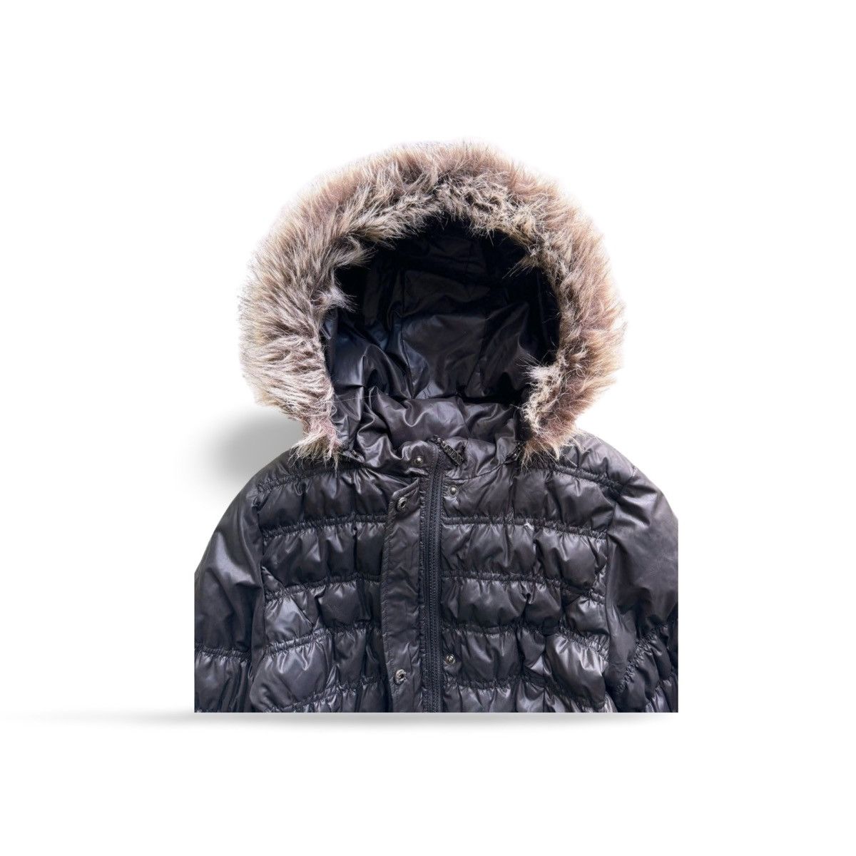 Vintage Vintage Guess Y2K Faux Fur Hood Down Feather Puffer Jacket Size L / US 10 / IT 46 - 3 Thumbnail