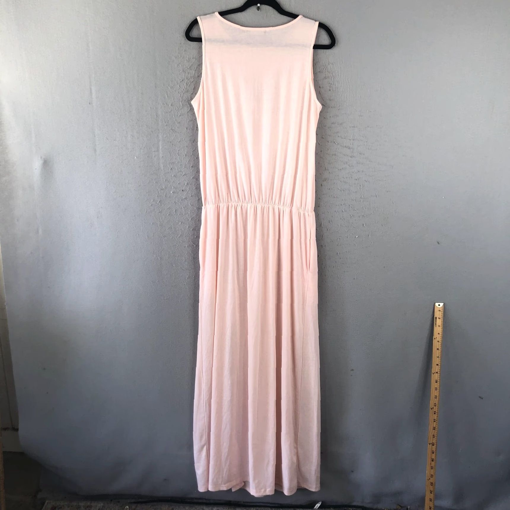 Pinko COZY Dress Womens Large Pink Jersey Maxi Sleeveless Tank Elastic Waist Slit New Size L / US 10 / IT 46 - 2 Thumbnail