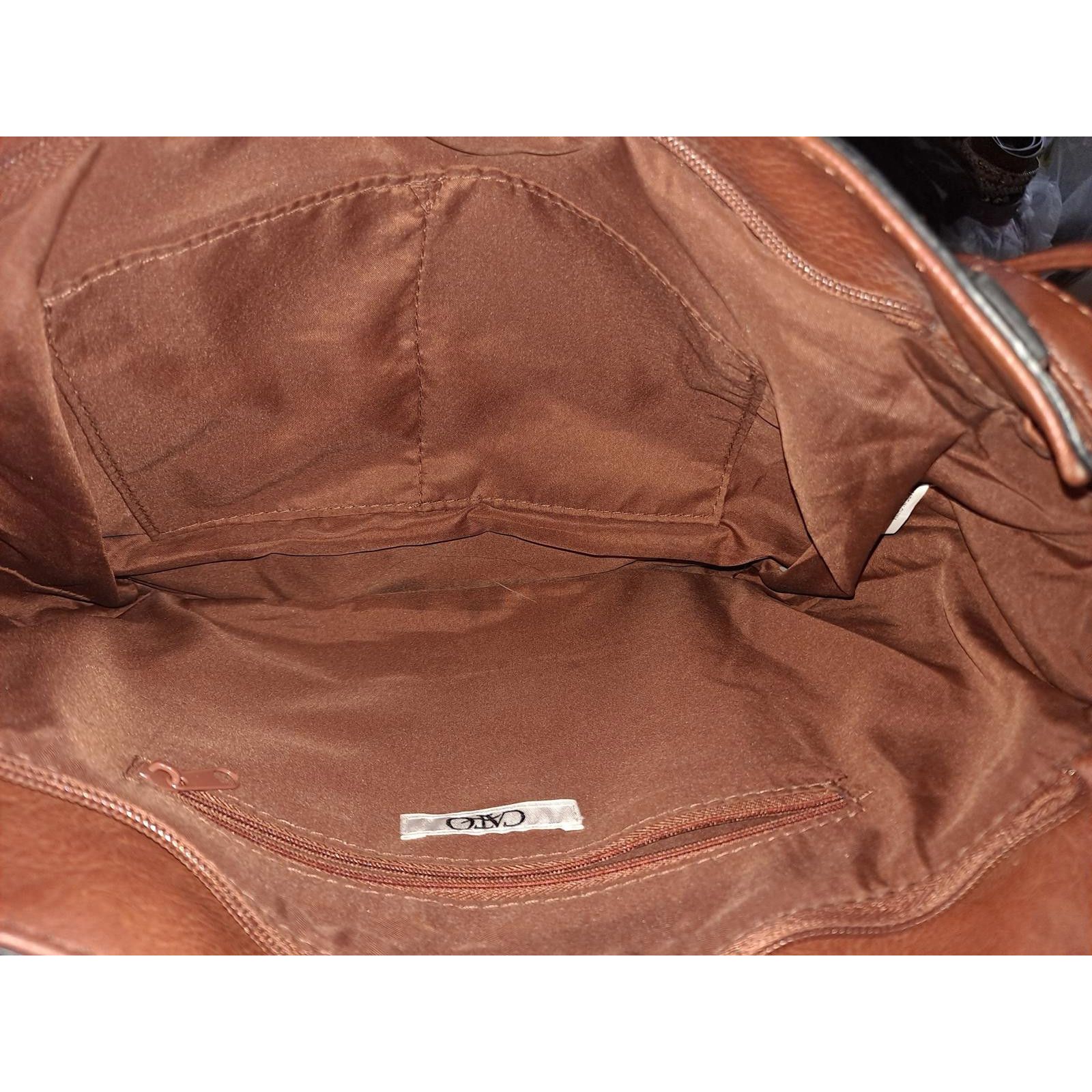 Other Cato Brown with Embossed Floral Design Satchel Shoulder Bag Size ONE SIZE - 5 Thumbnail