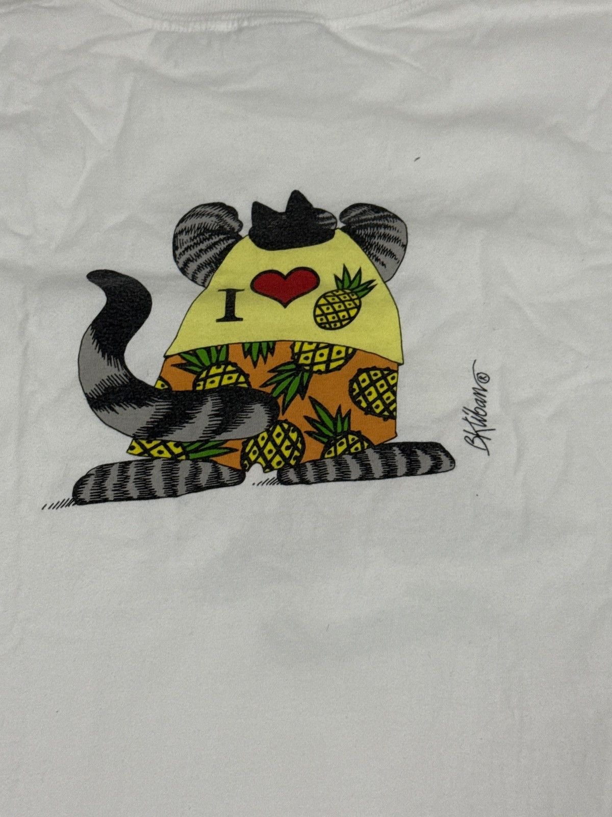 Other Vintage Kliban Cat “I ❤️ Pineapple” Tee - Hawaii Print USA Size US XL / EU 56 / 4 - 8 Thumbnail