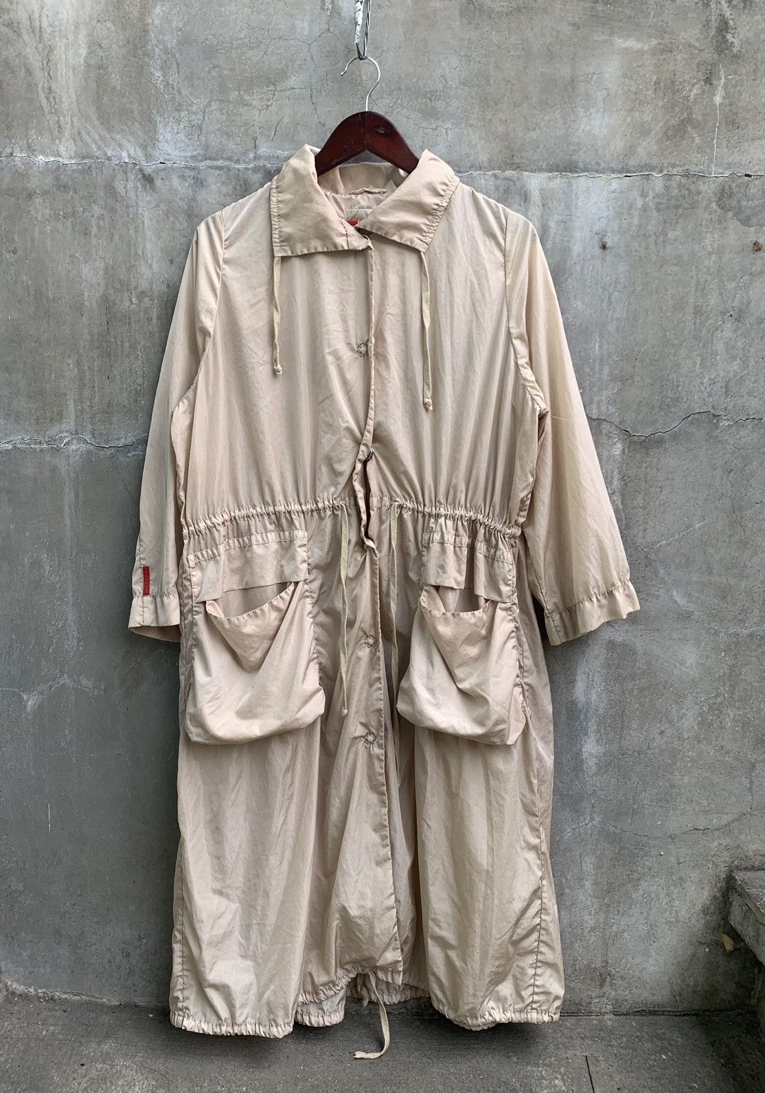 image of Prada Parachute Coat in Beige, Women's (Size XS)