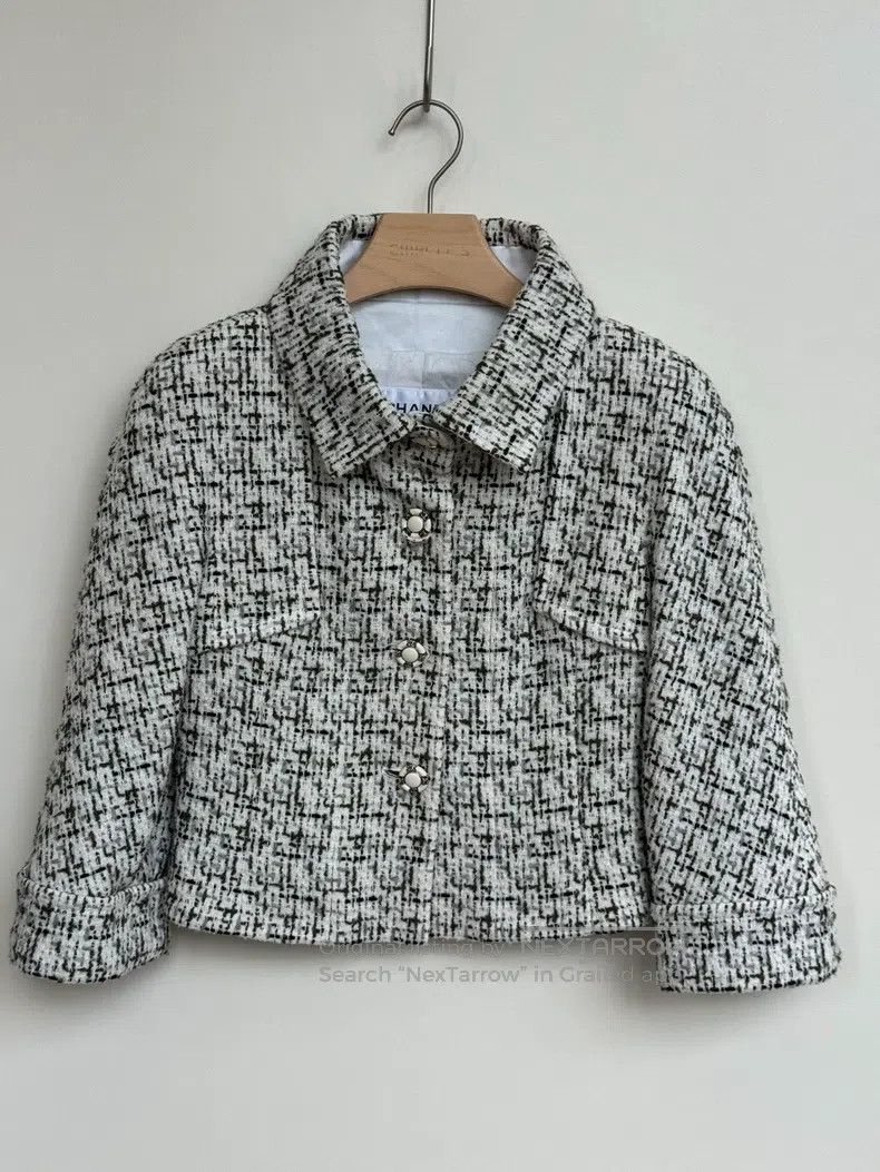 Chanel Chanel White and green woven tweed coat Size XS / US 0-2 / IT 36-38 - 1 Thumbnail