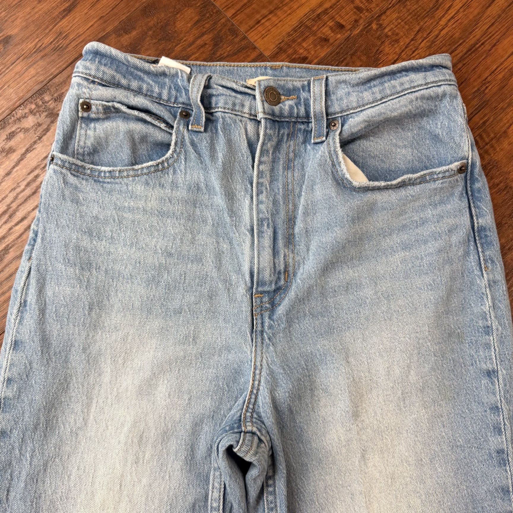 Levi's Levi's Jeans Women 27 Straight Slim Stretch Denim Blue 26x31 High Rise Regular Inseam 31 Logo 70s Style Size 27" / US 4 / IT 40 - 2 Thumbnail