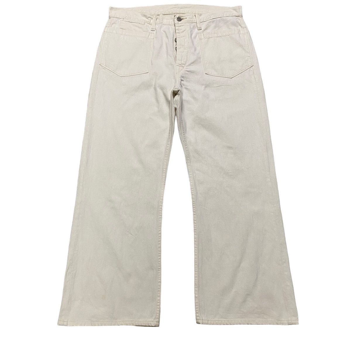 image of 45Rpm Denim French Work Pants in White/Cream, Men's (Size 36)