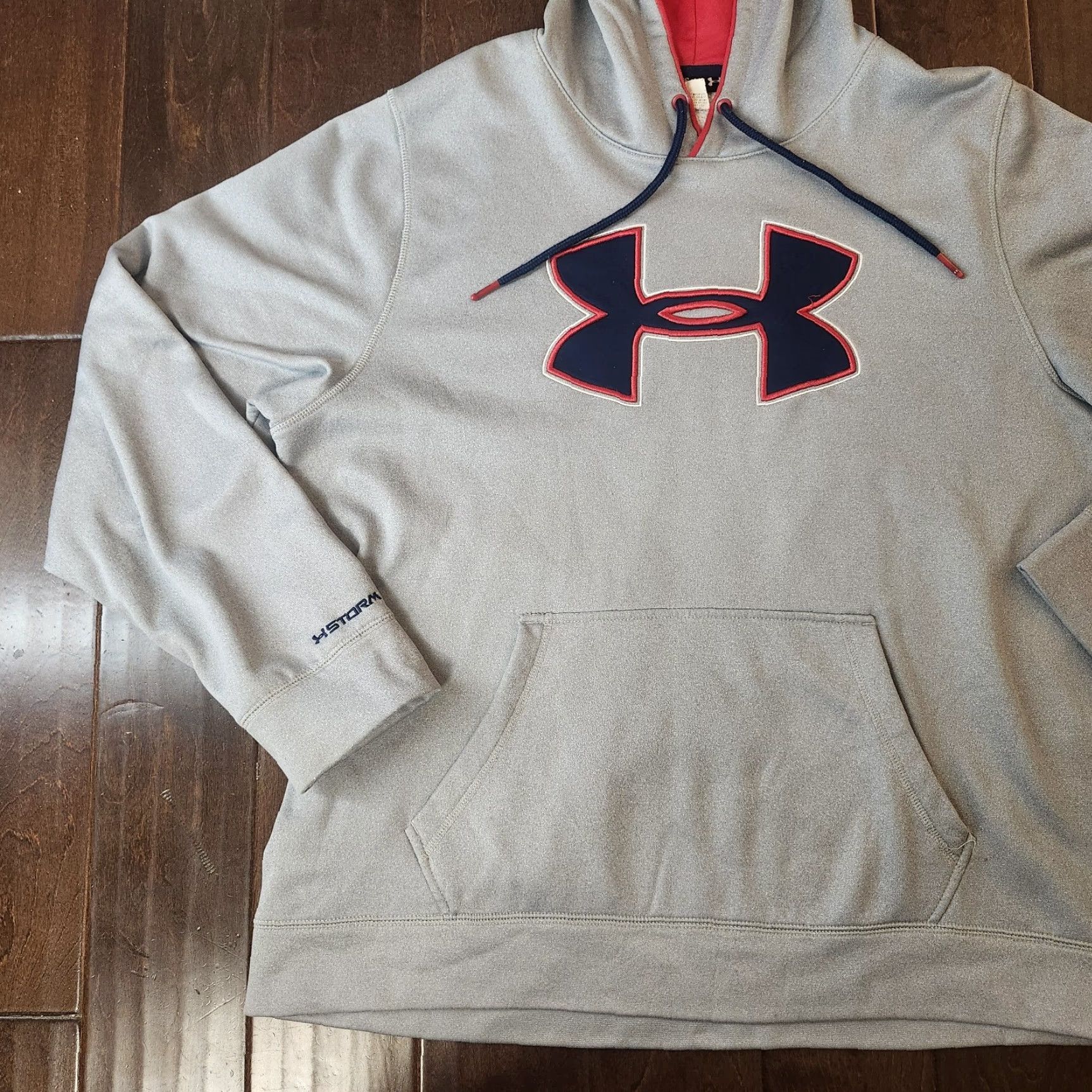 Under Armour Under Armour Storm Hoodie Mens XL Gray Pullover Fleece Pockets Hooded Size US XL / EU 56 / 4 - 3 Thumbnail