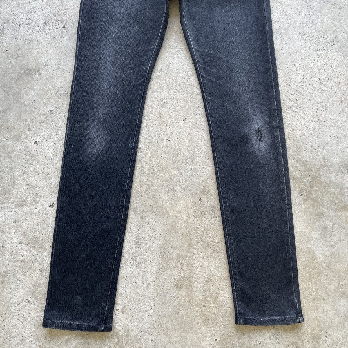 Japanese Brand Vintage Edwin Jersey Black Faded Skinny Denim Jeans Pants Size US 31 - 4 Thumbnail