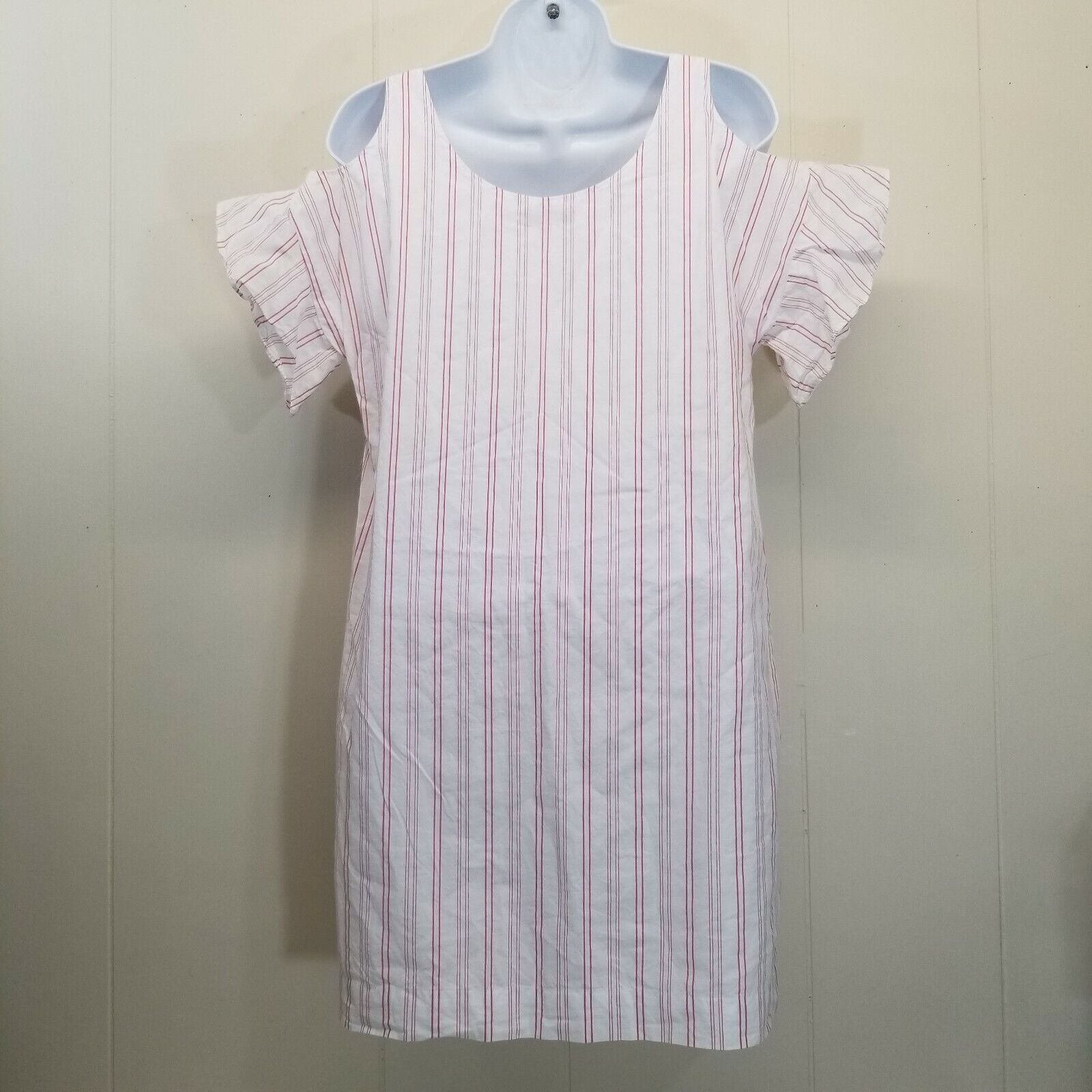 Madewell Madewell XS Dress Cold Shoulder Pink White Striped Shift Ros Size XS / US 0-2 / IT 36-38 - 4 Thumbnail