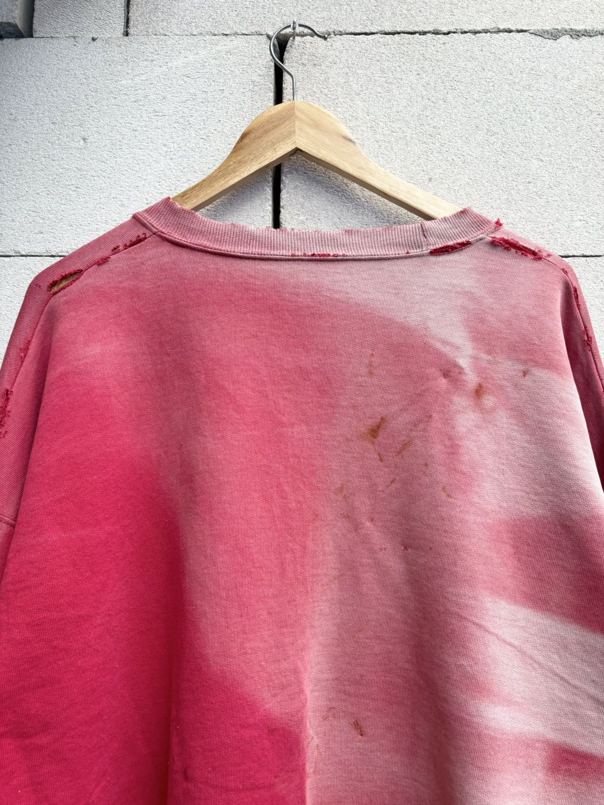 Vintage Distressed Thrashed Red Faded Sweatshirt ERD Boxy Size US XL / EU 56 / 4 - 7 Thumbnail