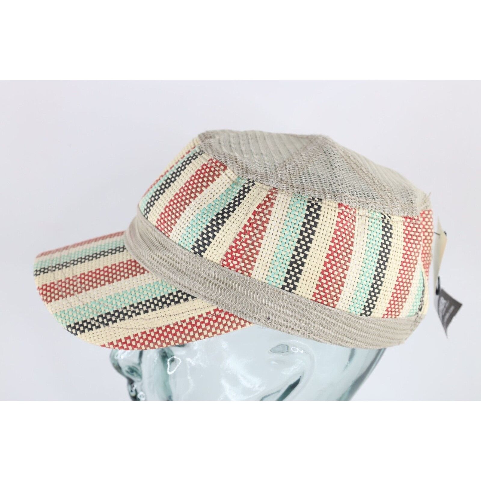 Vintage Deadstock Vintage Rainbow Straw Weave Adjustable Hat Size ONE SIZE - 2 Thumbnail