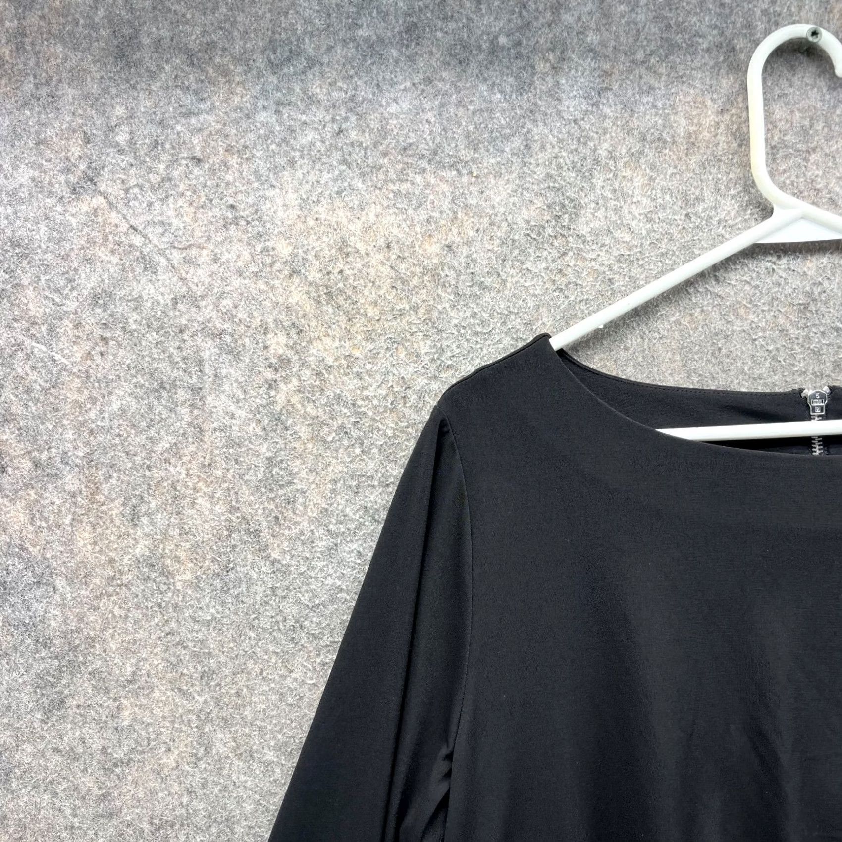 Vintage VINTAGE Chico's Dress Womens 2.5 Ladies Black 3/4 Sleeve Preppy Polyester Knit Shift Knee Length Womens Size XS / US 0-2 / IT 36-38 - 7 Thumbnail