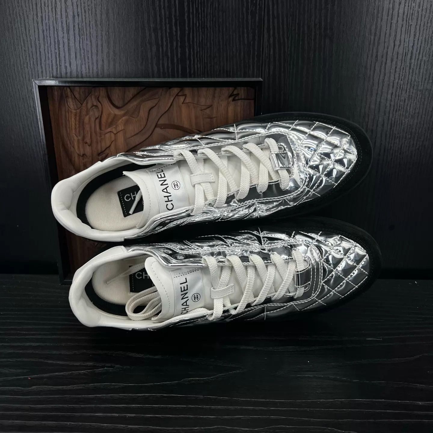 Chanel Chanel Coco Neige 25N Black Silver 40 99 New Size US 7 / EU 40 - 7 Thumbnail