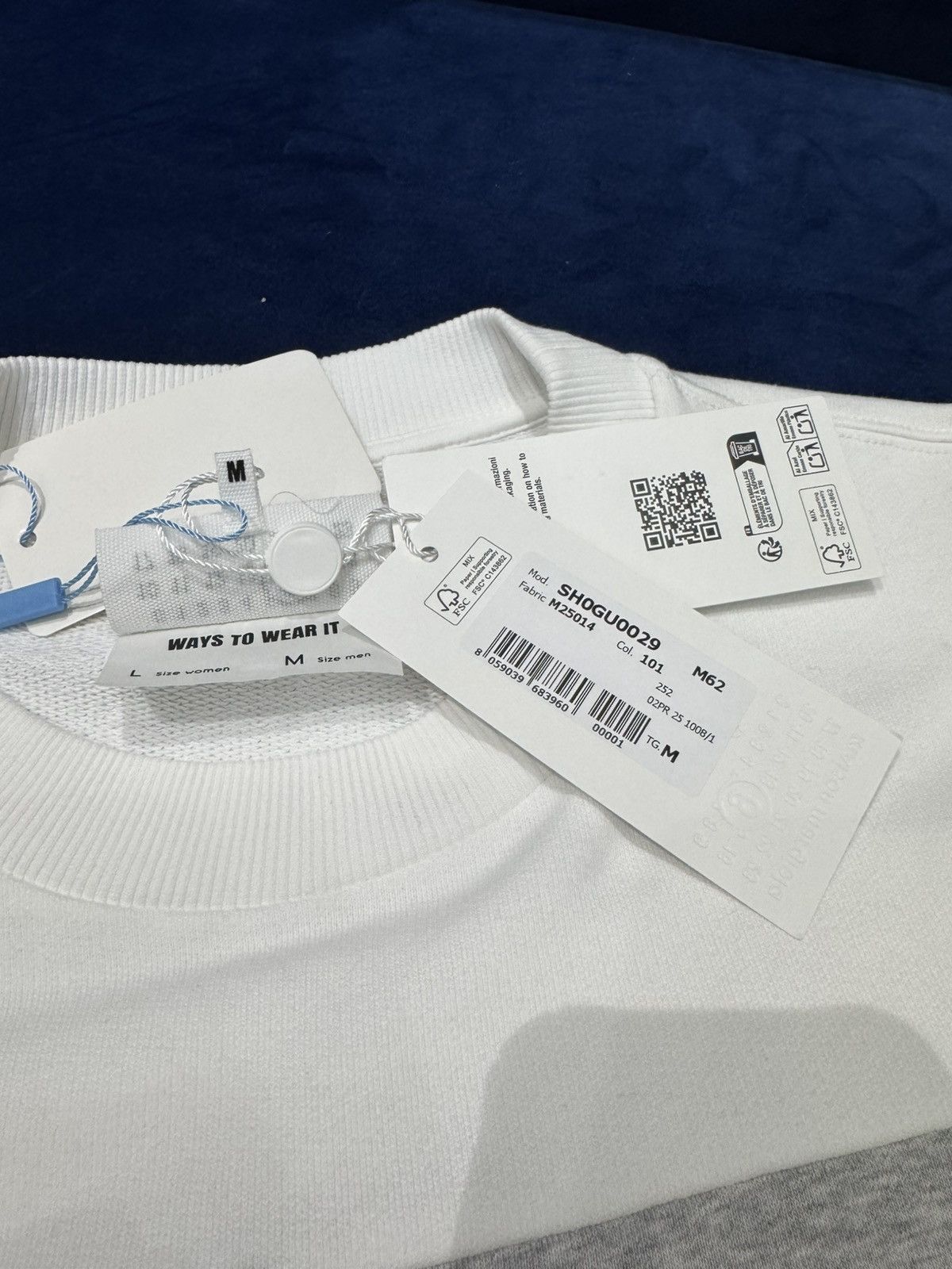Maison Margiela NWT Number Patch Crew Neck Sweatshirt - White, M Size US M / EU 48-50 / 2 - 3 Thumbnail