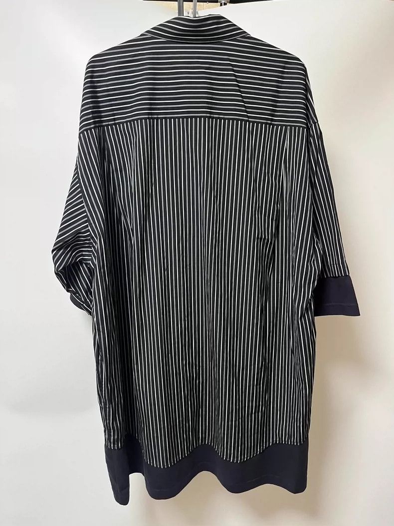 Balenciaga Balenciaga Black striped fake two-piece short-sleeve shirt Size XS / US 0-2 / IT 36-38 - 2 Thumbnail