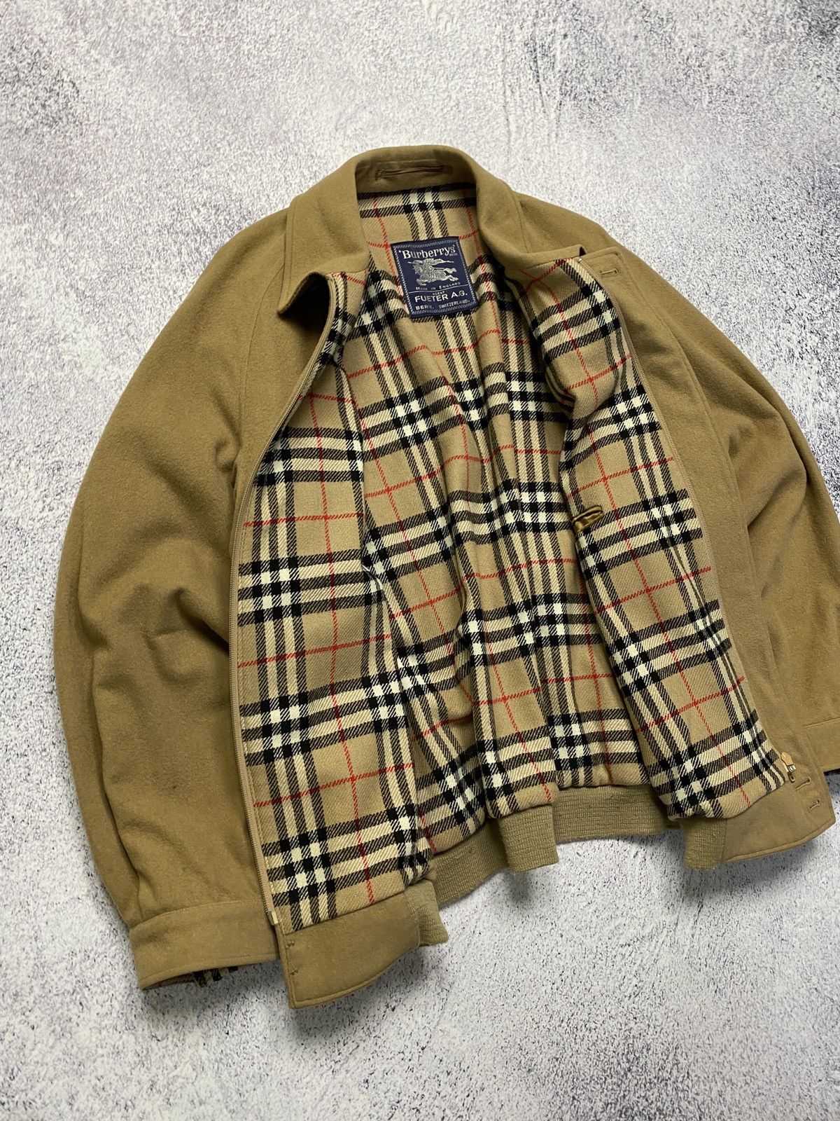 Burberry × Vintage Vintage Burberrys Prorsum Alpaca Wool Bomber Jacket Rare Size US L / EU 52-54 / 3 - 3 Thumbnail
