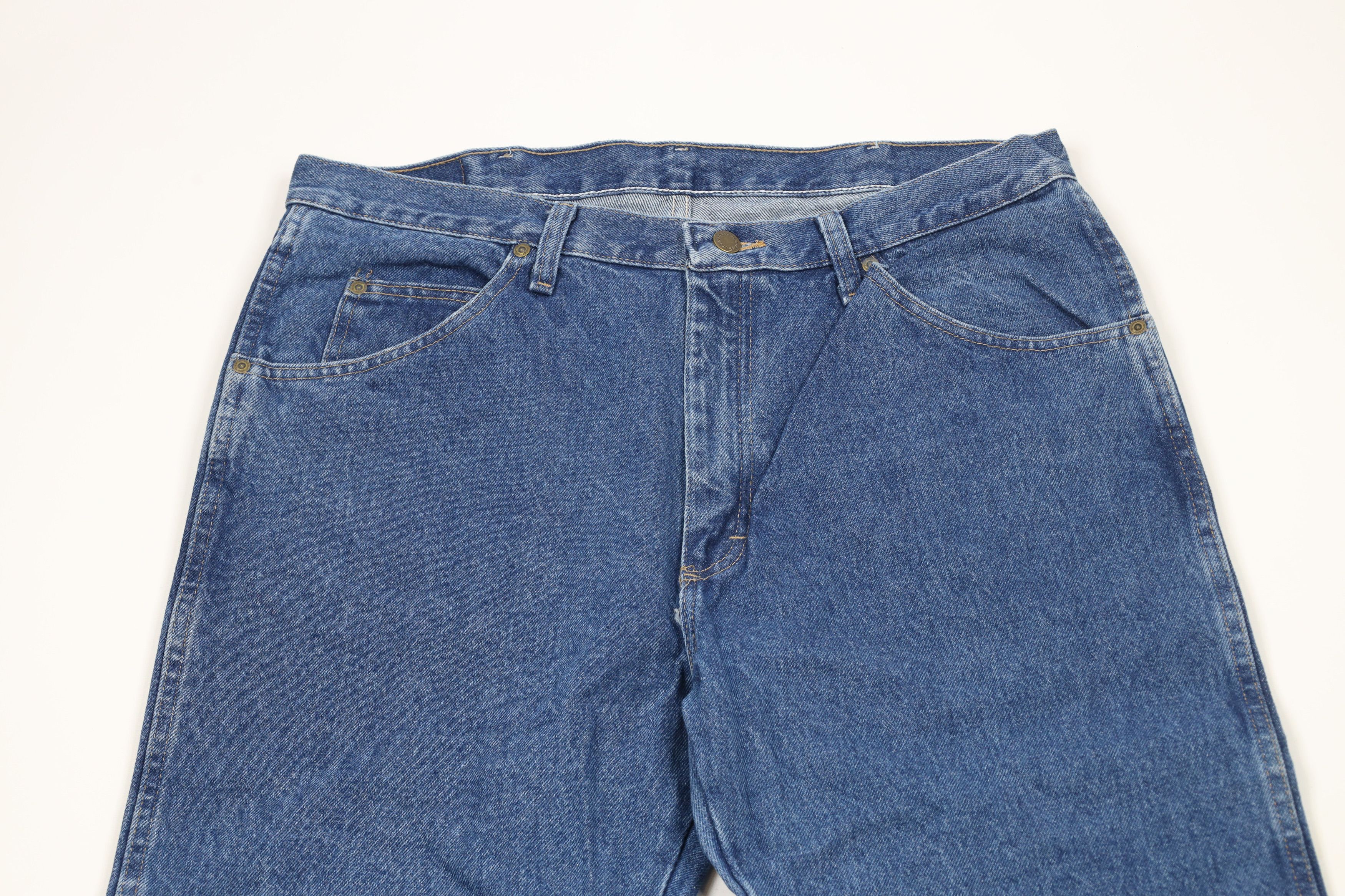 Vintage × Wrangler Deadstock Vintage Y2K Wrangler Leg Denim Jeans Blue Cotton Size US 36 / EU 52 - 2 Thumbnail