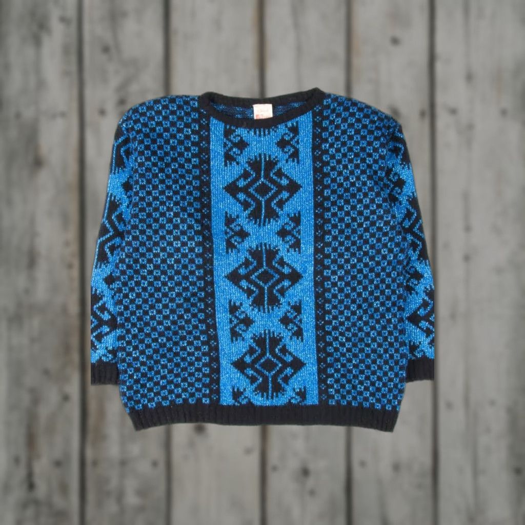 Vintage VINTAGE 80s Sweater St. Michael Wool/Lurex/Acrylic Large Size L / US 10 / IT 46 - 1 Thumbnail