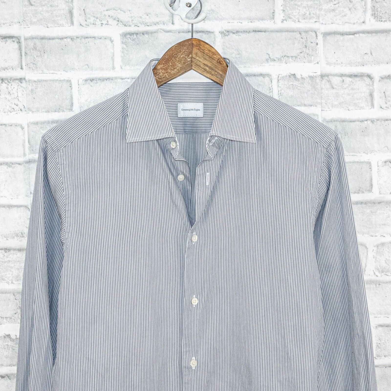 Ermenegildo Zegna Ermenegildo Zegna Men's Slim button up Shirt Striped gray Size US M / EU 48-50 / 2 - 4 Thumbnail