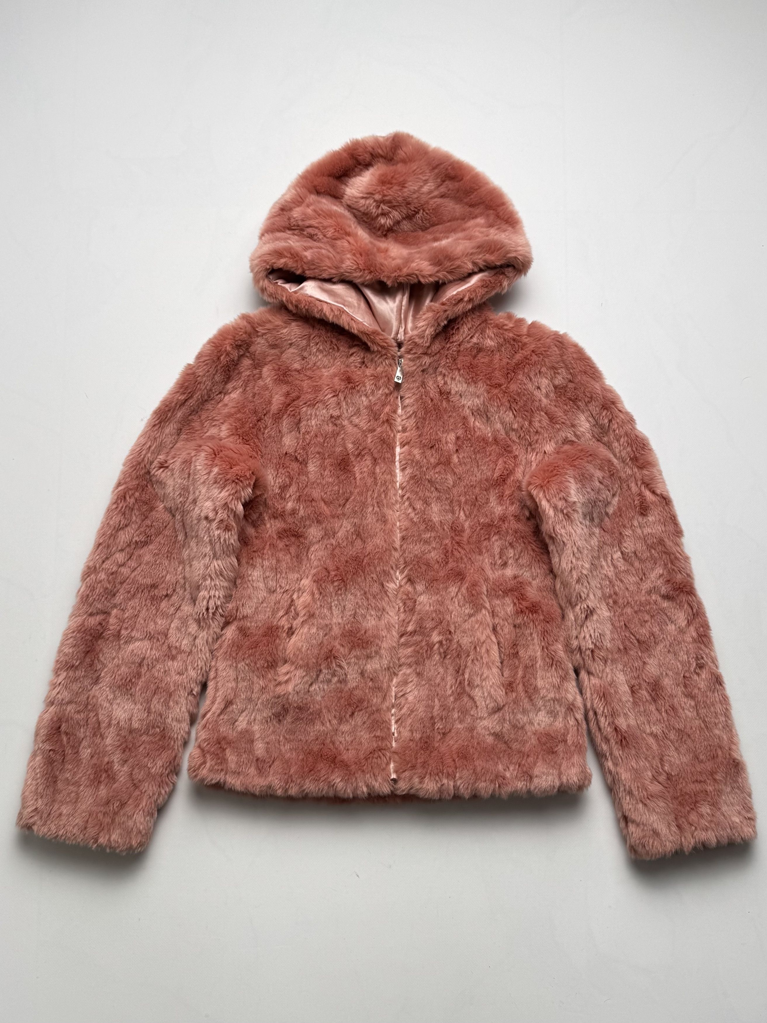 Vintage Vintage Faux Fur Jacket Hooded Zip Up Soft Teddy Coat Y2K E2 Size XS / US 0-2 / IT 36-38 - 1 Thumbnail