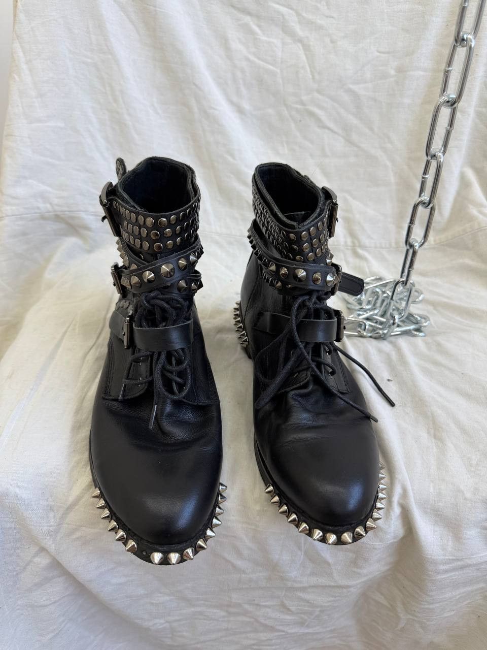 Yves Saint Laurent YvesSaintLaurent Ankle-Zip Goth Opium Style Leather Boots Size US 6.5 / IT 36.5 - 15 Thumbnail