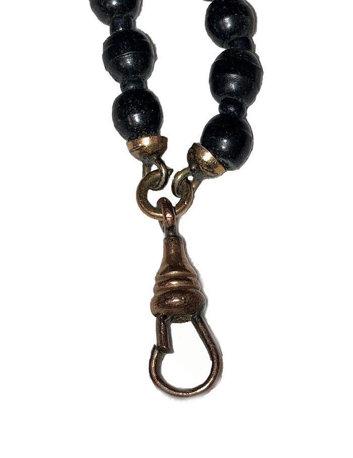 Designer Victorian Smooth Jet Bead Flapper Necklace Muff Chain Size ONE SIZE - 3 Thumbnail