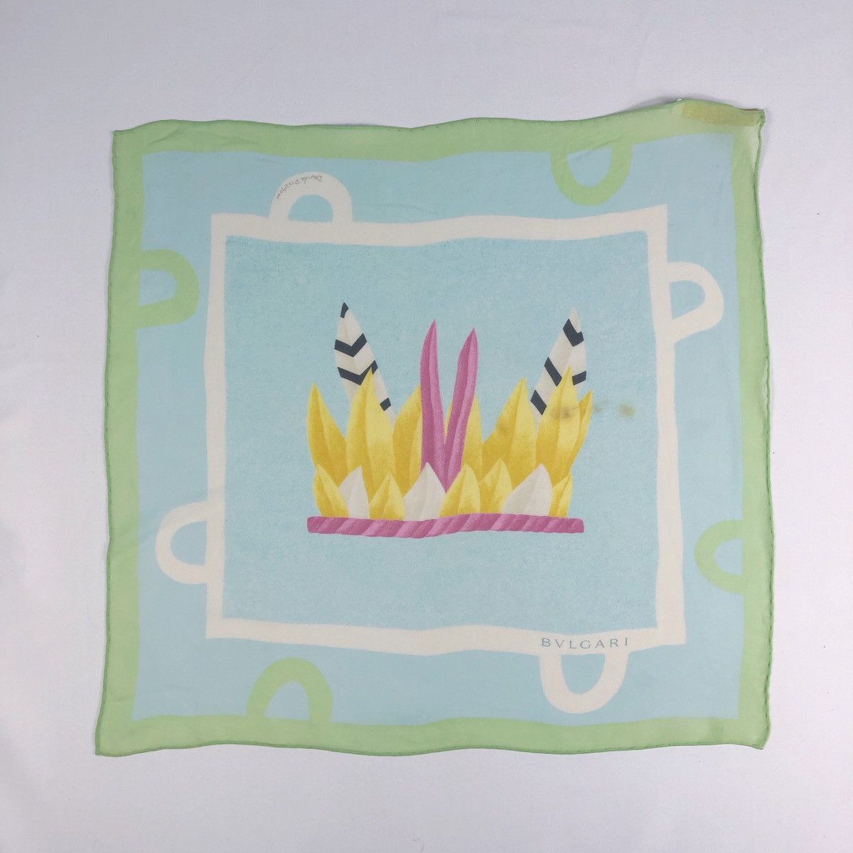 Bvlgari × Vintage Rare Vintage Bvlgari Silk Handkerchief Scarf Made in Italy Size ONE SIZE - 2 Thumbnail