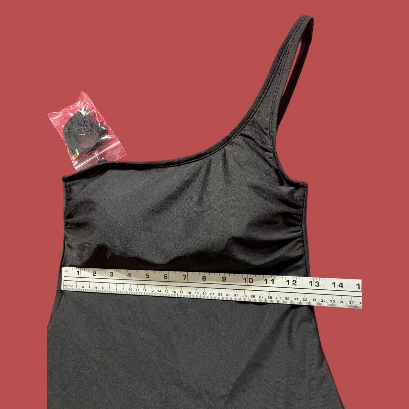 Other Shade & Shore - Women's One Shoulder Tankini Top - Black - M Size ONE SIZE - 3 Thumbnail
