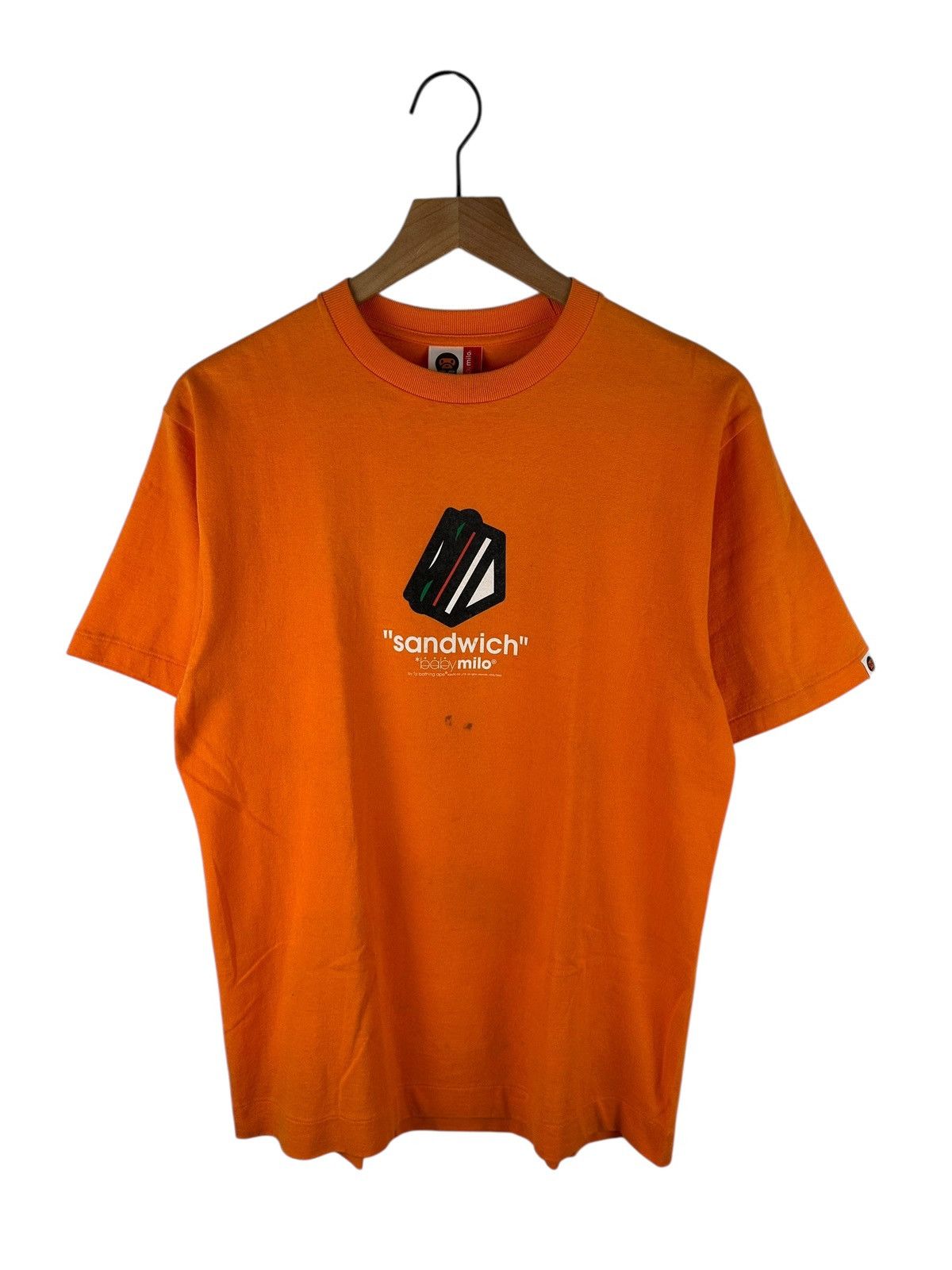 Pre-owned Bape 2006  Sandwich Print T-shirt In Orange