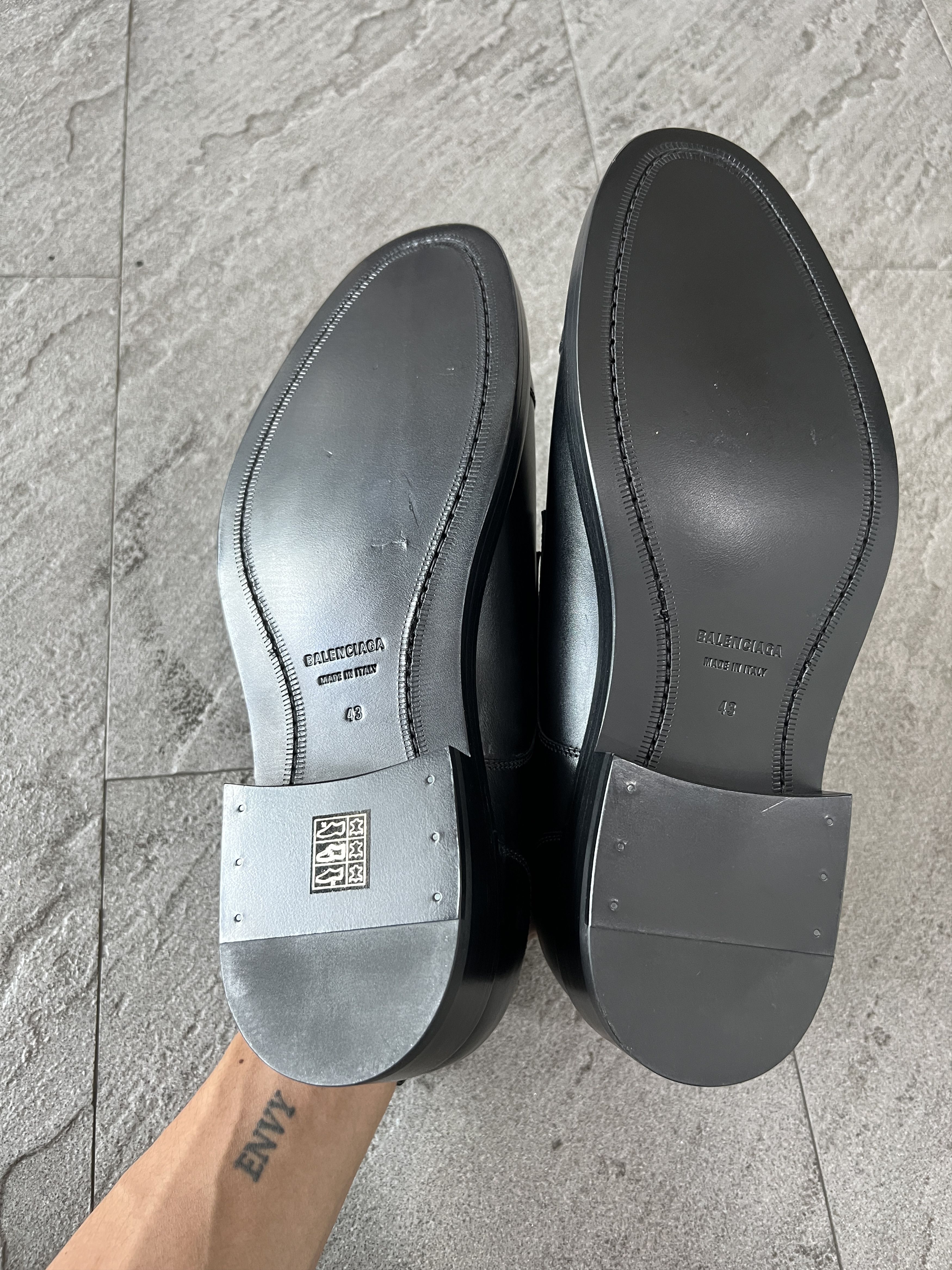 Balenciaga Balenciaga Black Leather Derby Shoes Logo Sole 43 Size US 10 / EU 43 - 8 Thumbnail