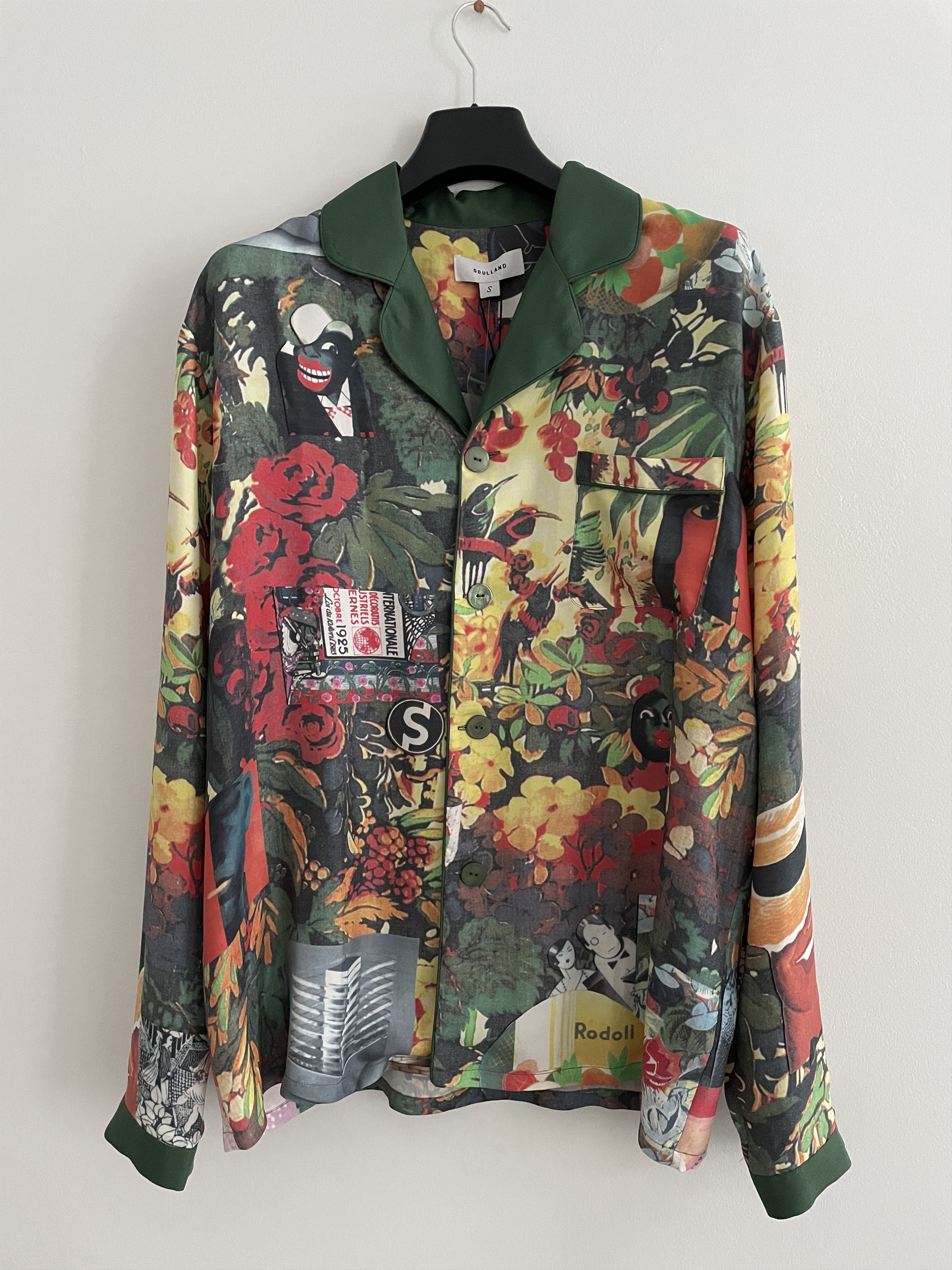 image of Soulland Malfi Silk Blazer Over Shirt S NWT Ss15 Multicolor, Men's (Size Small)