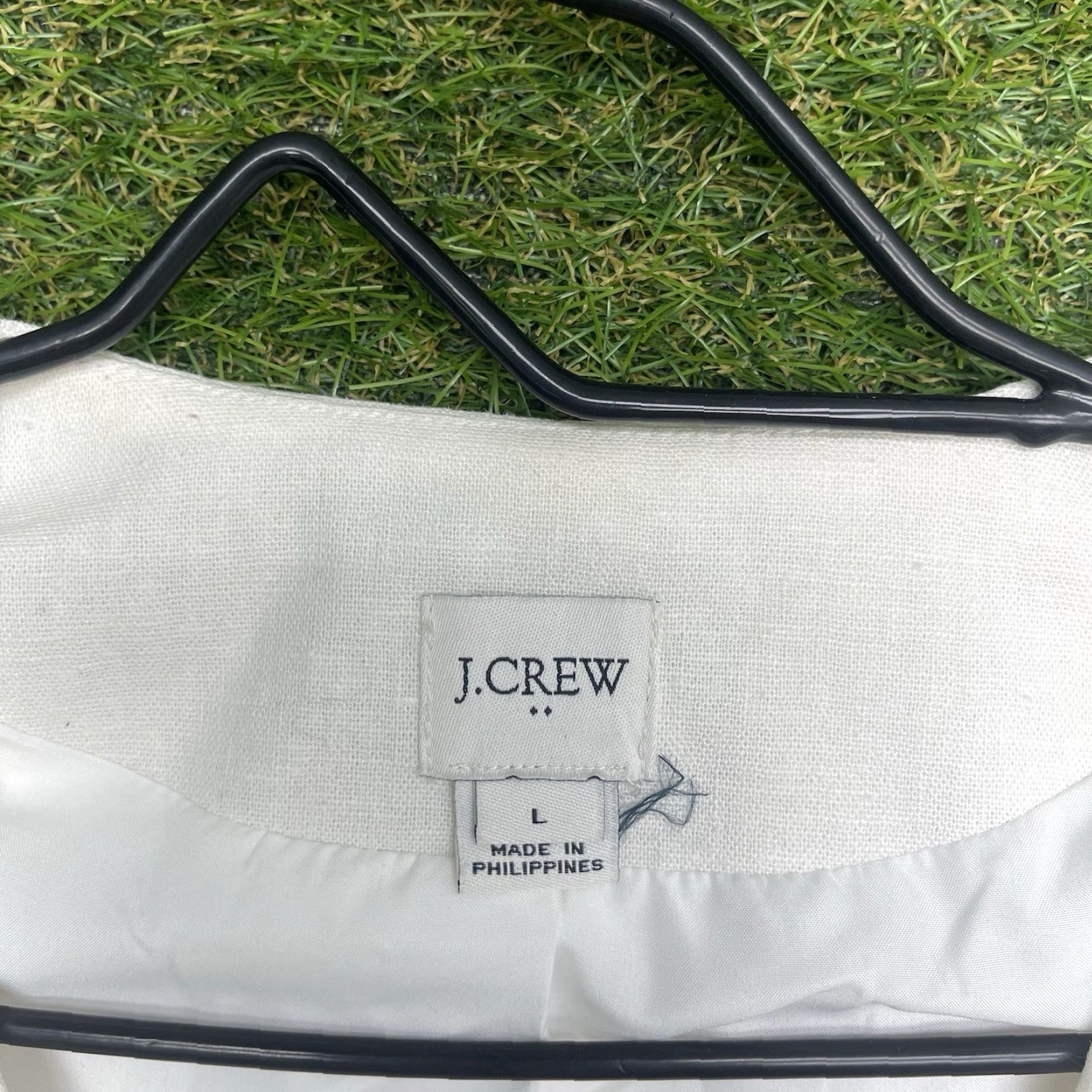 J.Crew J.CREW Blazer Linen White 1 Button Adult Large Ladies Beach Casual Formal 90s Vintage No (adapted to rules) Size L / US 10 / IT 46 - 6 Thumbnail