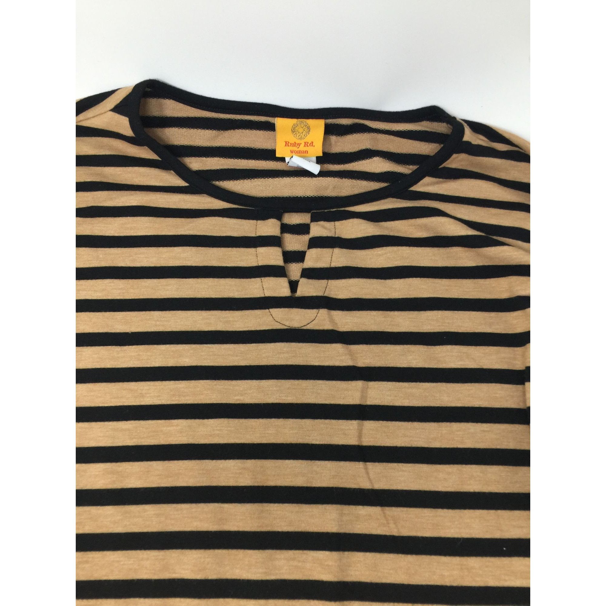 Other Ruby Rd Womens Black and Brown Long Sleeved Striped Shirt Si Size XL / US 12-14 / IT 48-50 - 4 Thumbnail
