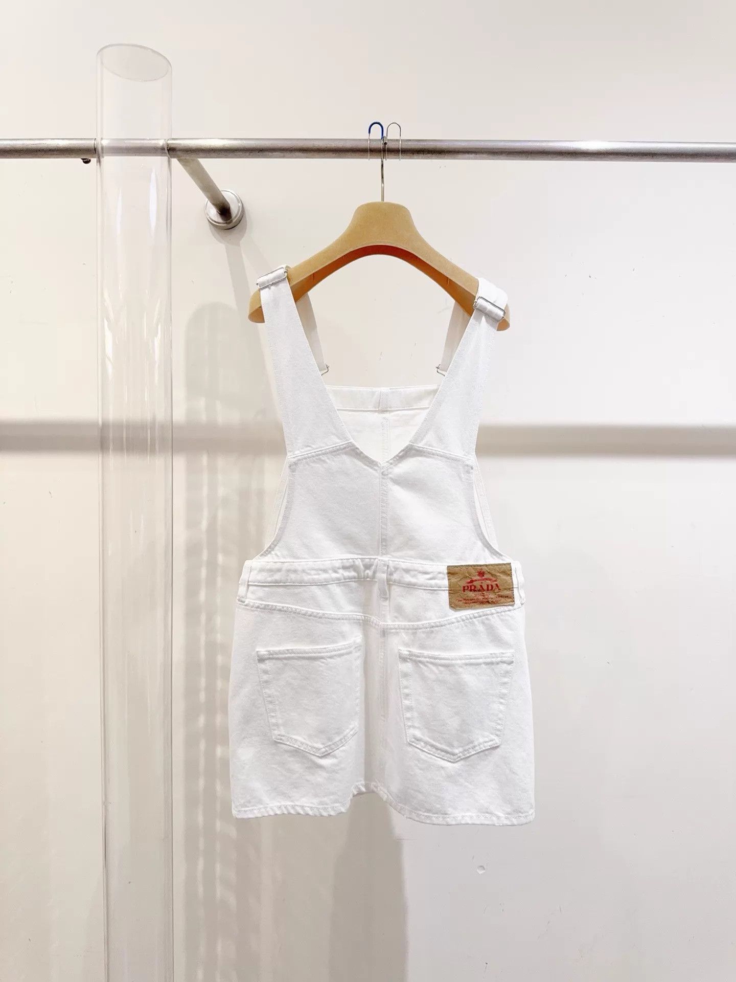 Prada Prada Enamel Triangle Logo Pinafore Dress Size 27" / US 4 / IT 40 - 5 Thumbnail