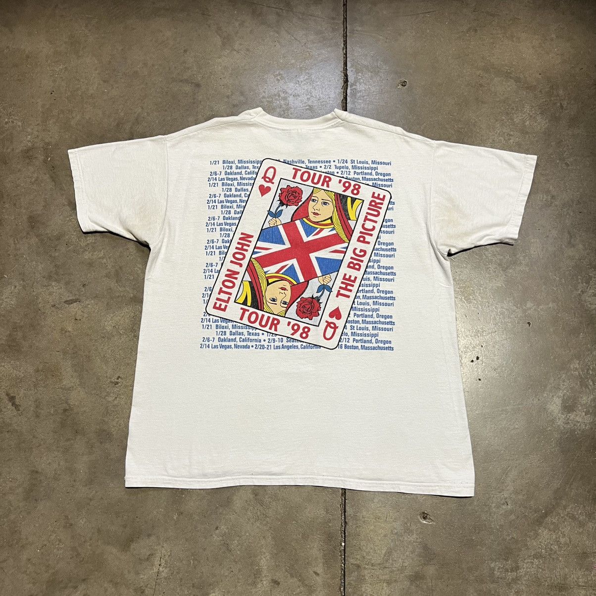 Band Tees Vintage Elton John The Big Picture Tour Band Tee Merch 90s Size US XL / EU 56 / 4 - 7 Thumbnail