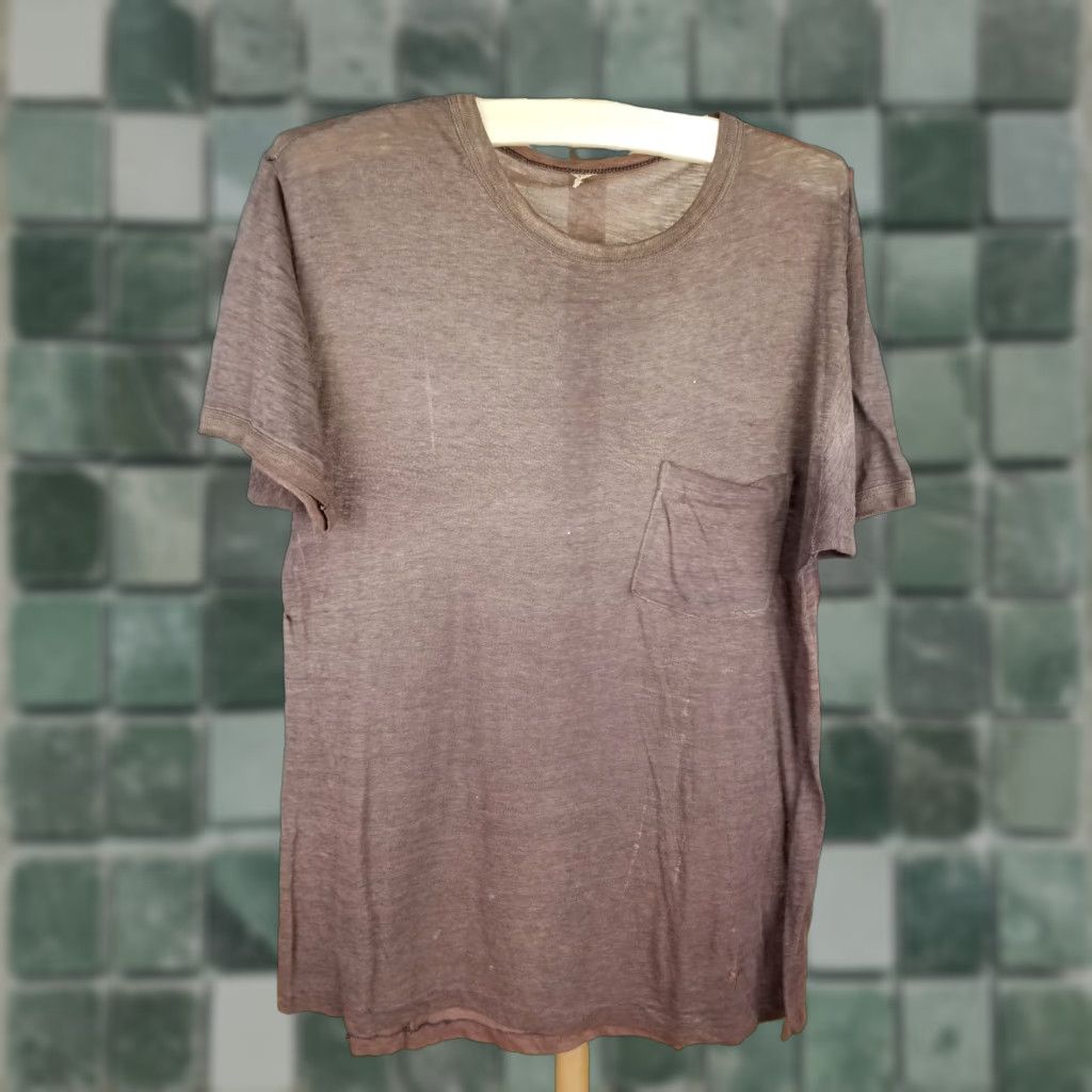 Vintage VINTAGE 80' BROWN ONE POCKET SUPER THIN FADED BURN OUT WIP TRASHED T-SHIRT SZ L Shirt Mens Vintage 80s Brown One Pocket T-Shirt L Size US L / EU 52-54 / 3 - 1 Thumbnail
