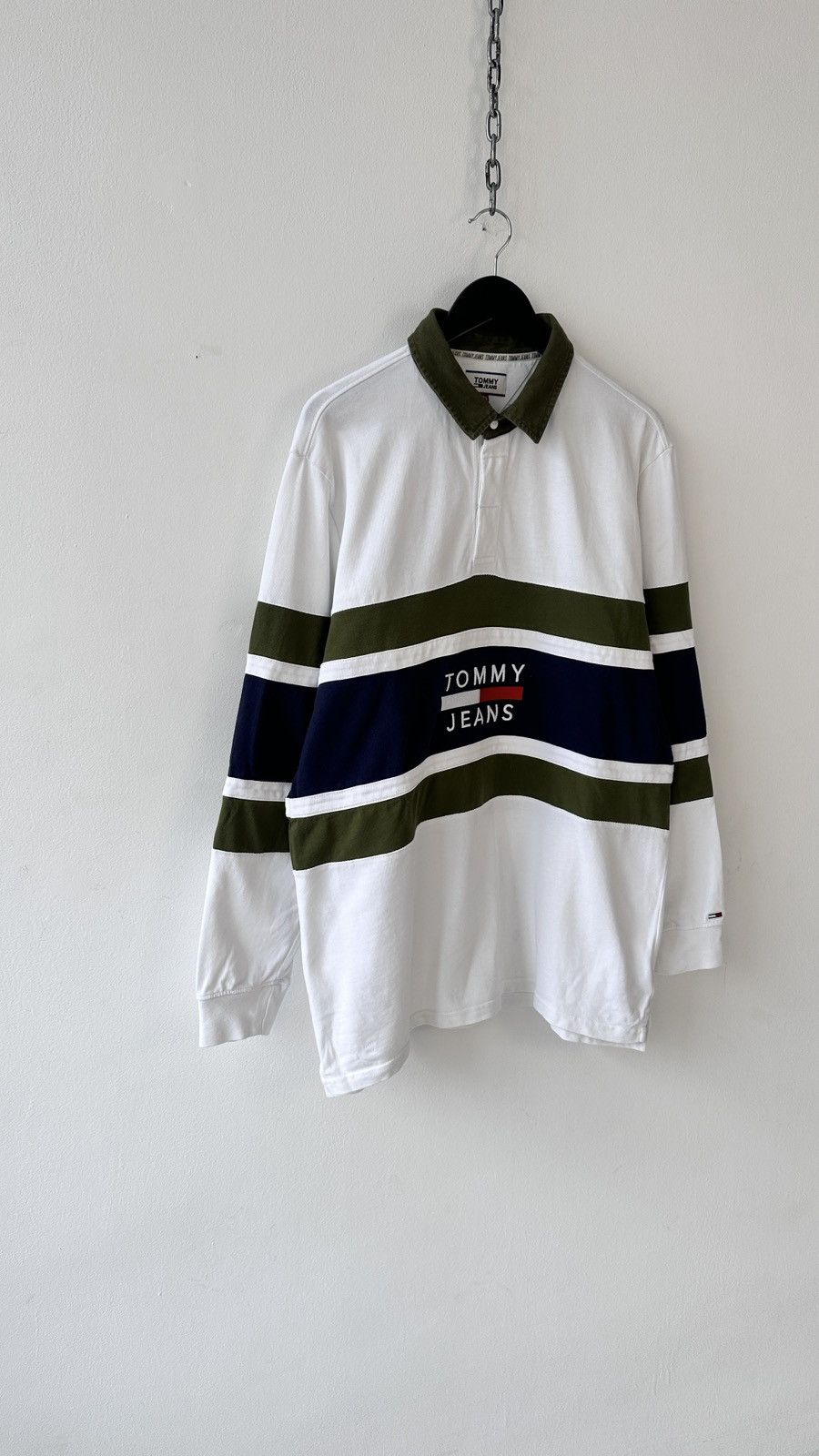 Tommy Hilfiger Tommy Jeans Rugby Shirt XL Long Sleeve Polo Colorblock Y2K Size US XL / EU 56 / 4 - 3 Thumbnail