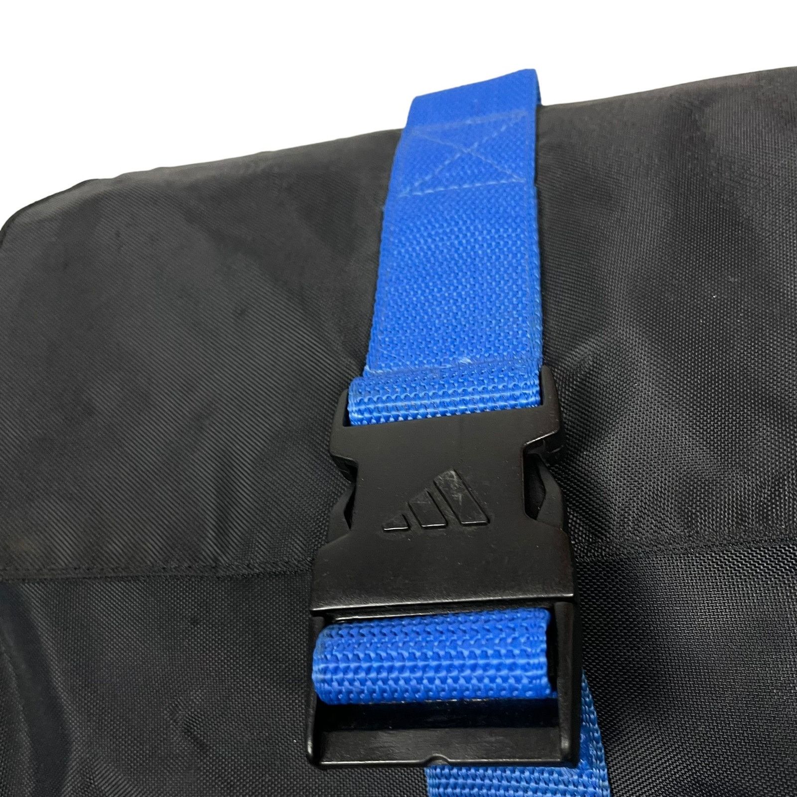 Adidas × Vintage Adidas Men's Black Blue 3-Stripes Velcro Flap Backpack Bag Size ONE SIZE - 4 Thumbnail